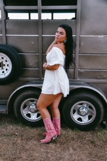 The Liberty Black Pink Suede Gamuza Rosa Boots