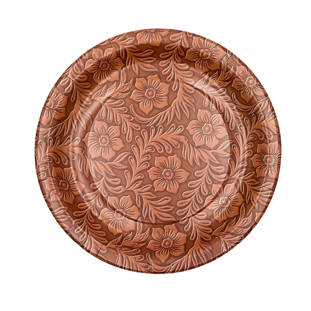 The Floral Tooled Leather Dinner Plate (Set of 8)