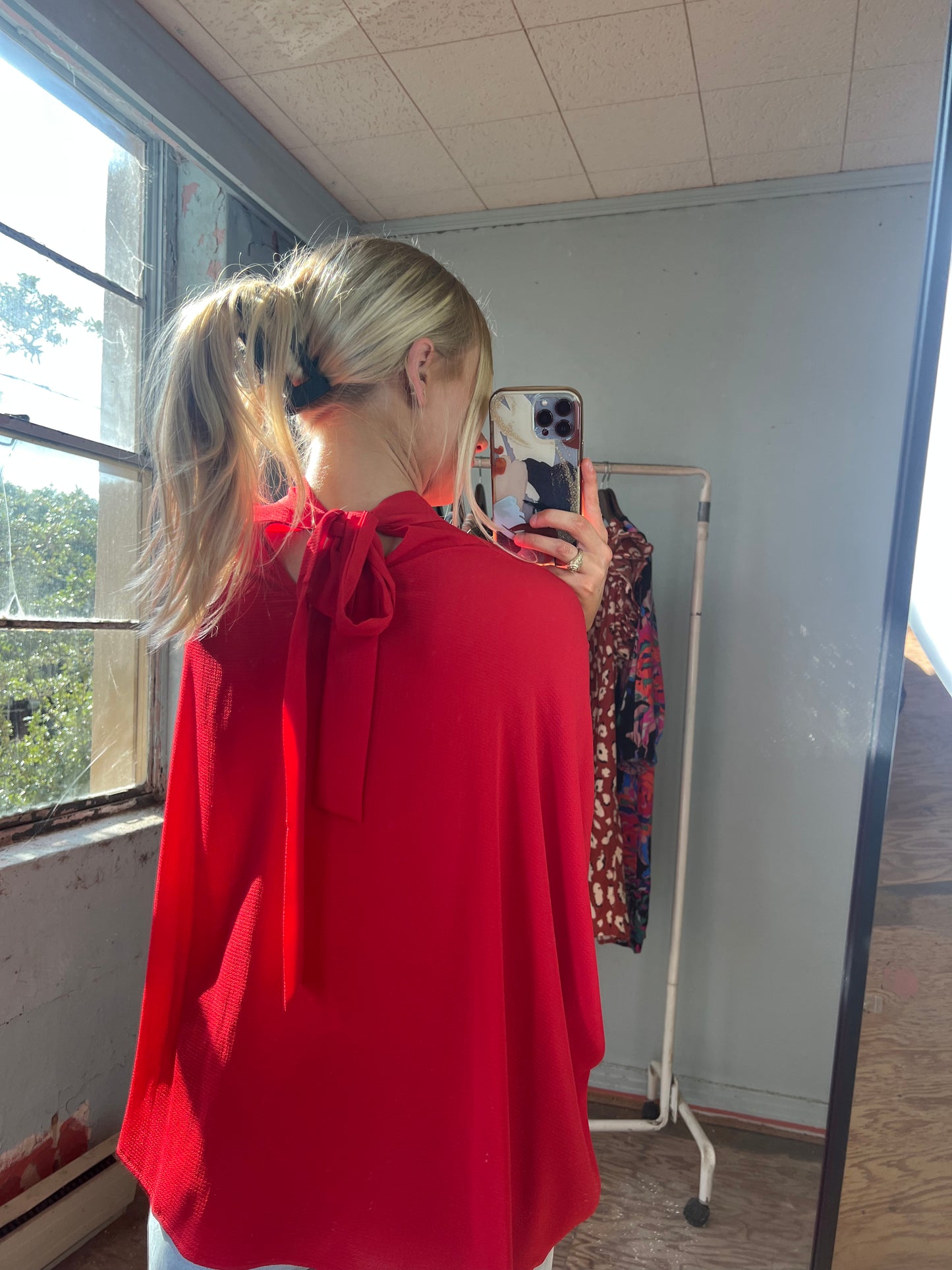The Bow Blouse - Red