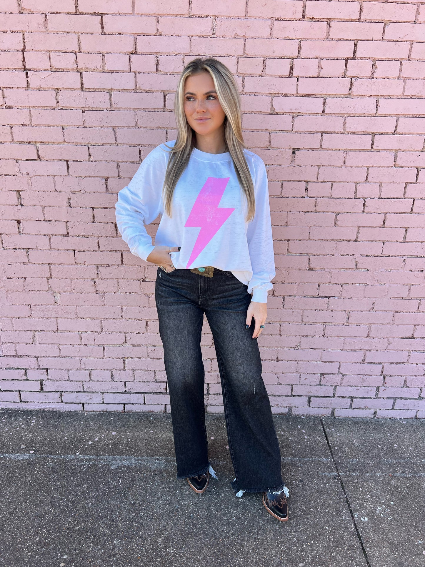 The AC/DC Pink Bolt Graphic Sweatshirt