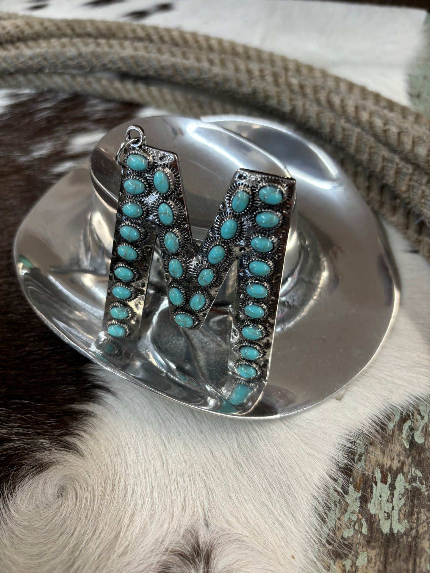 The Turquoise Initial Pendant