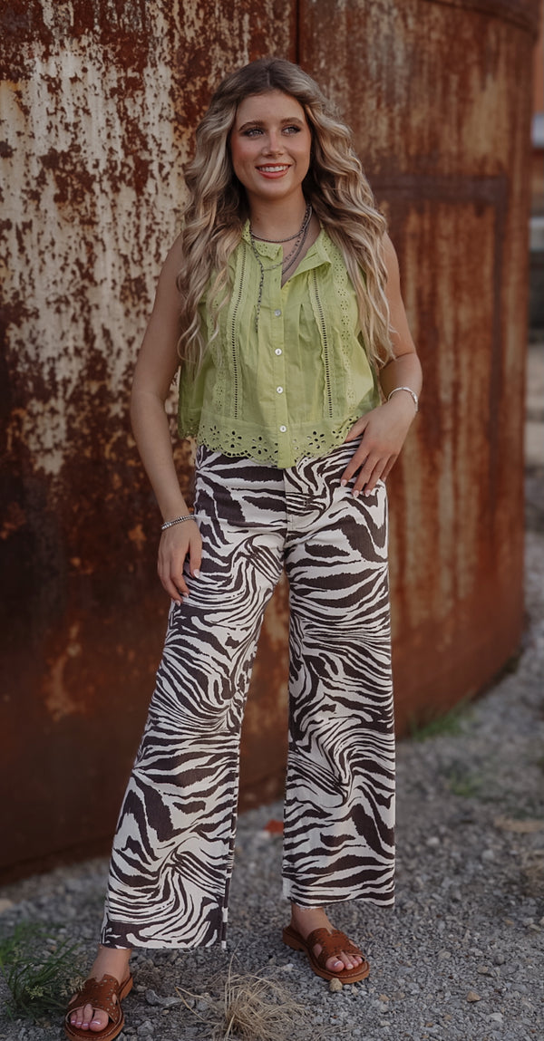 The Moxie Zebra Print Pants