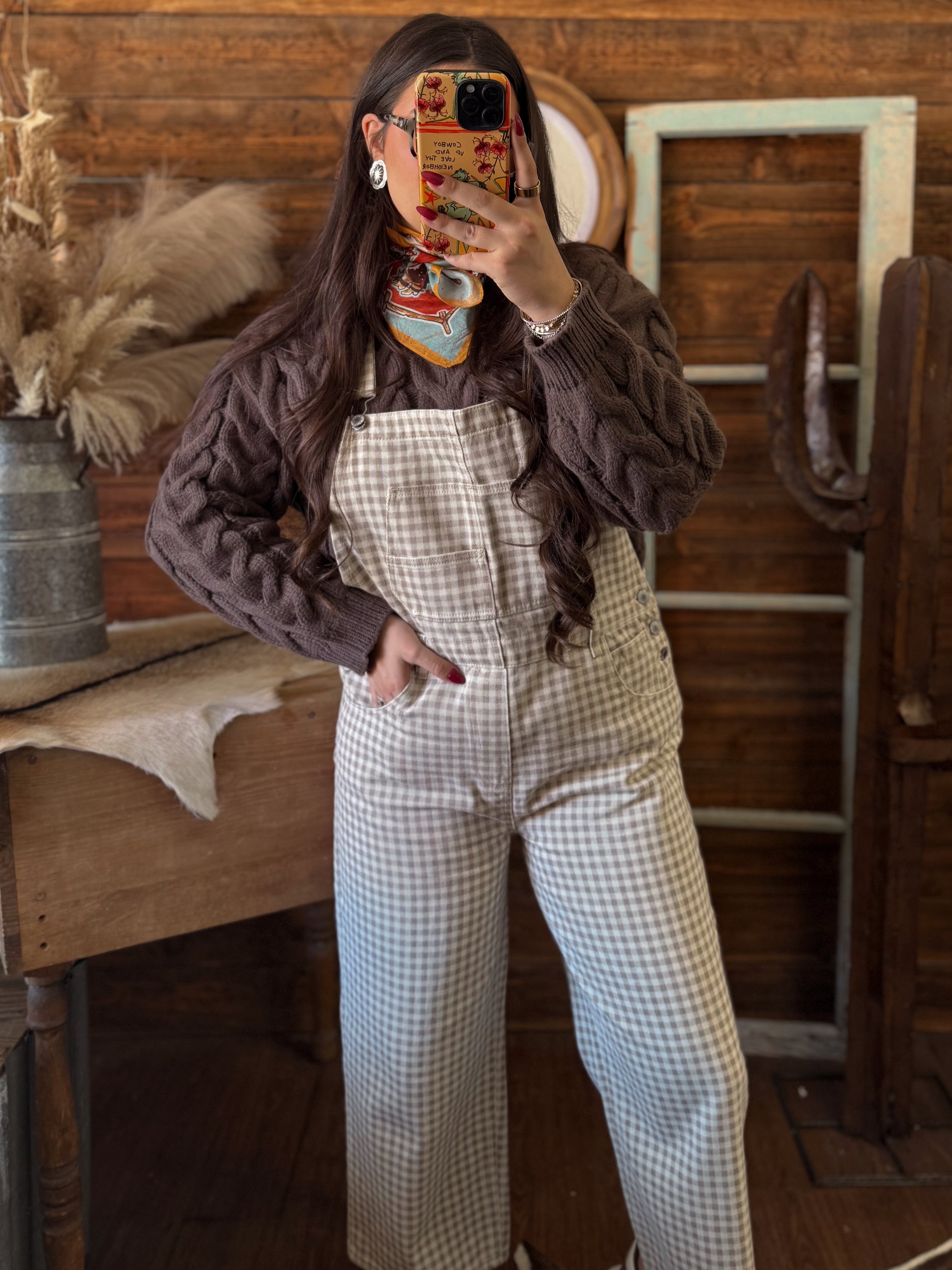 The Haddi Gingham Overalls