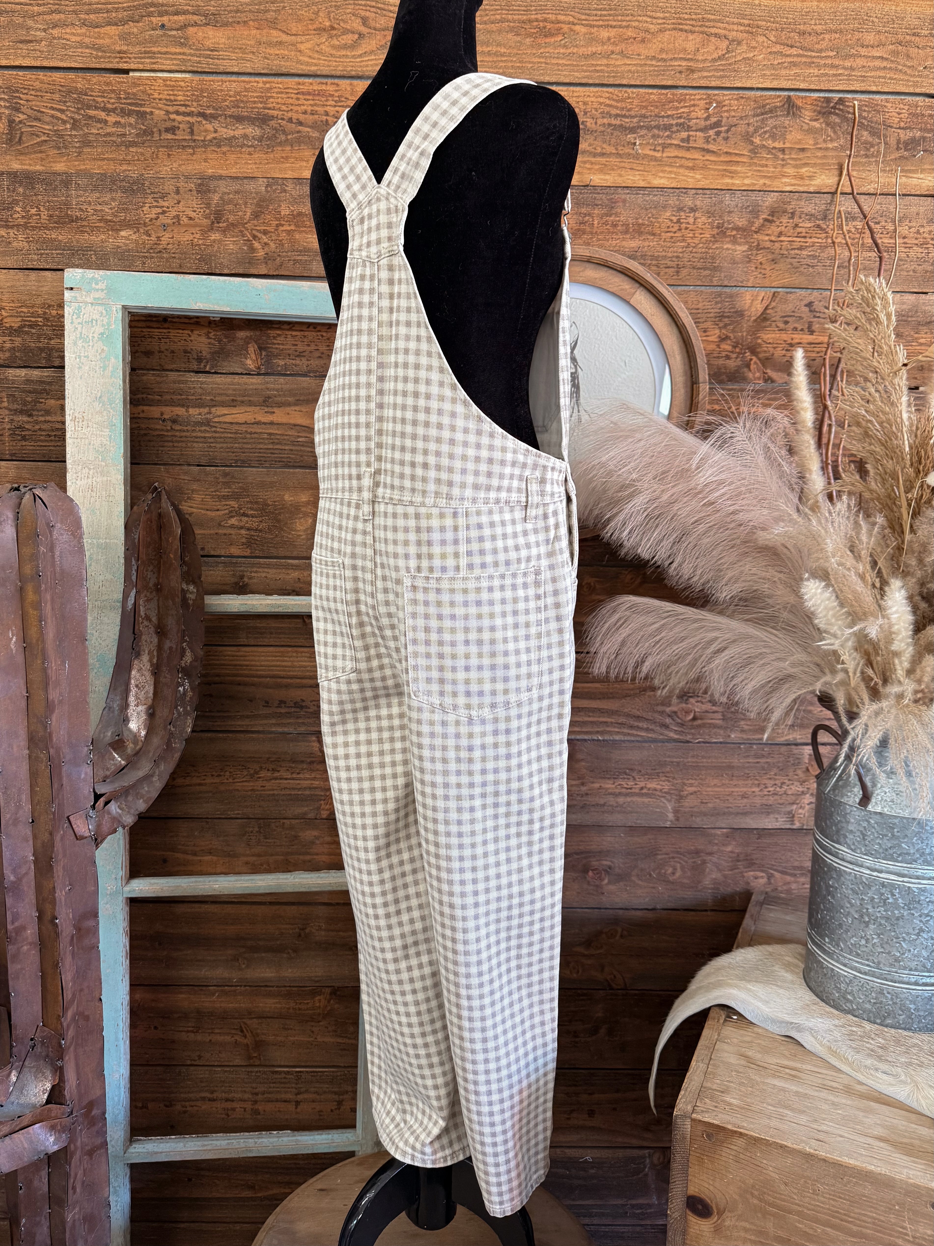 The Haddi Gingham Overalls