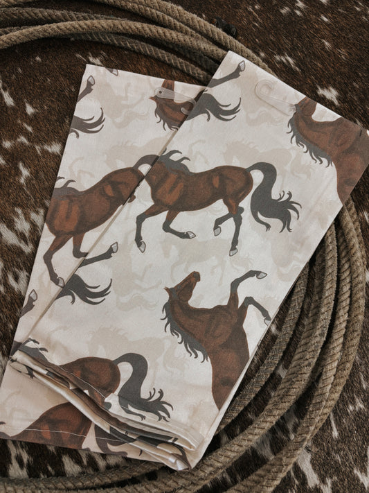 The Lila Bay Horses Flour Sack Tea Towel