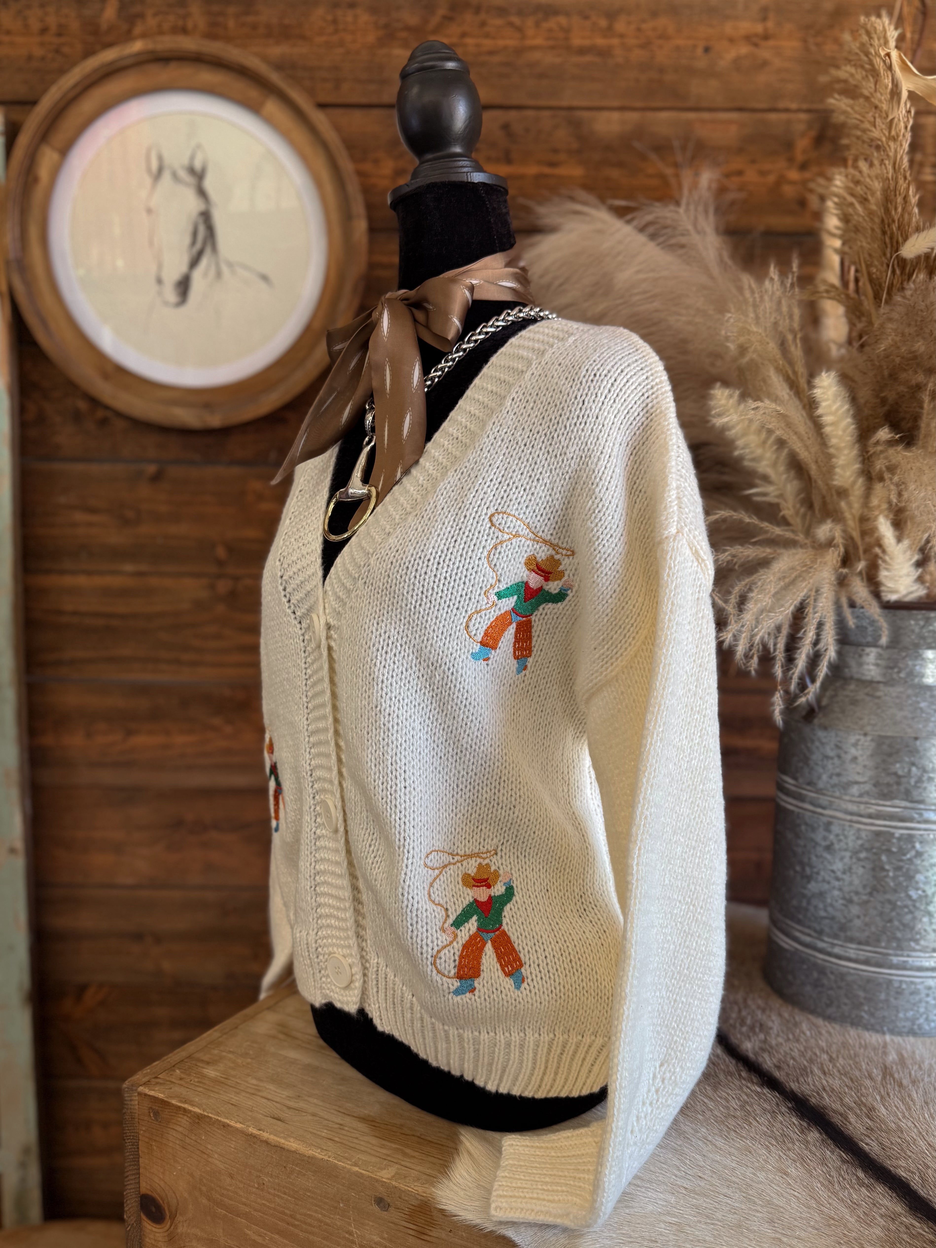 The Roping Cowboy Cardigan
