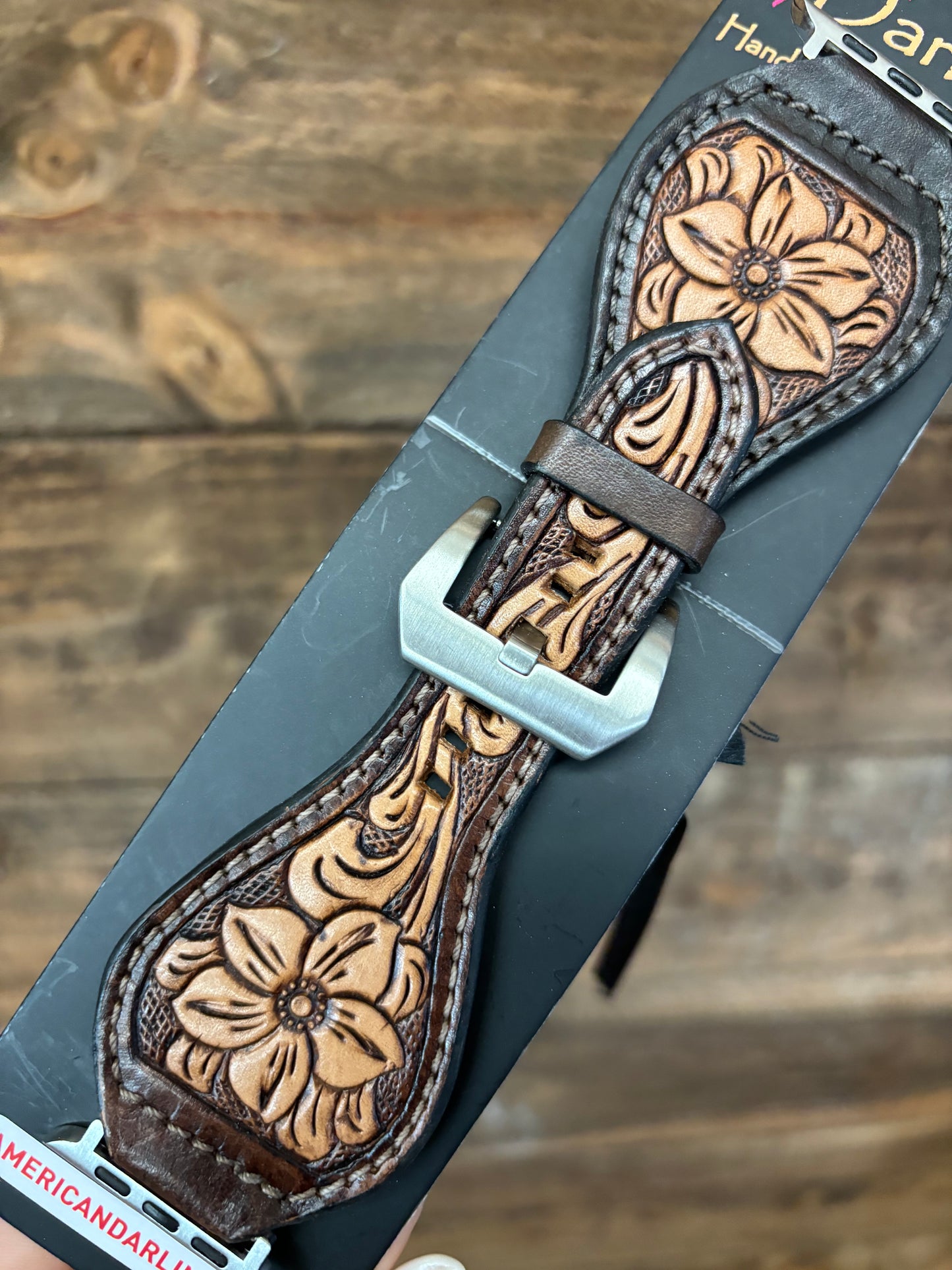 The Arizona Tooled Leather Watch Band