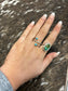 The 2 Stone Turquoise Sipral Ring - size 10