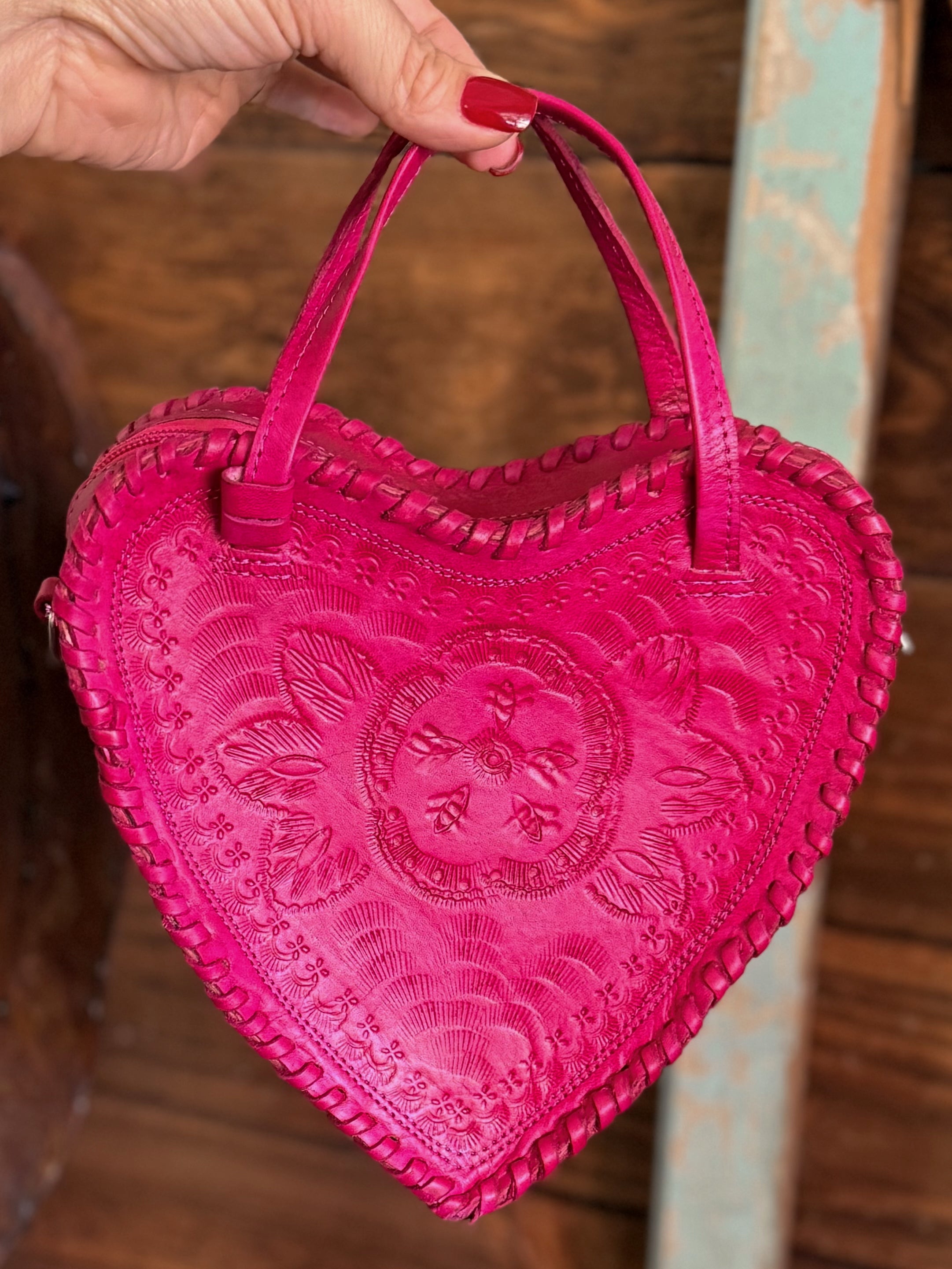 The Adela Leather Heart Purse