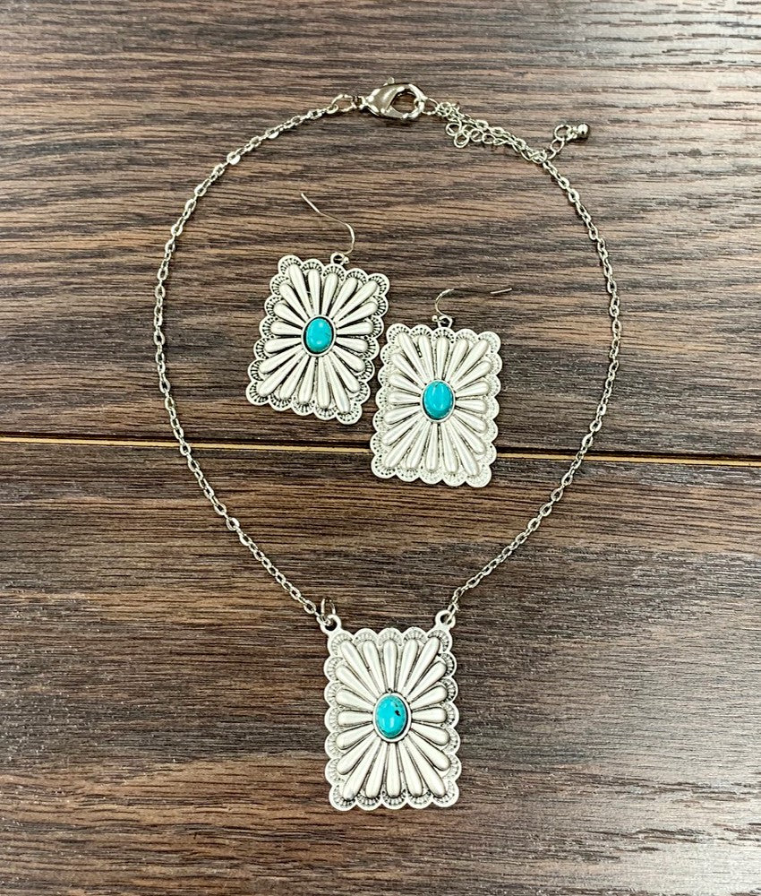 The Britt Concho Necklace Earrings Set