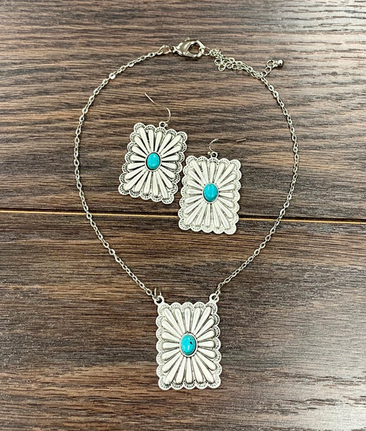 The Britt Concho Necklace Earrings Set