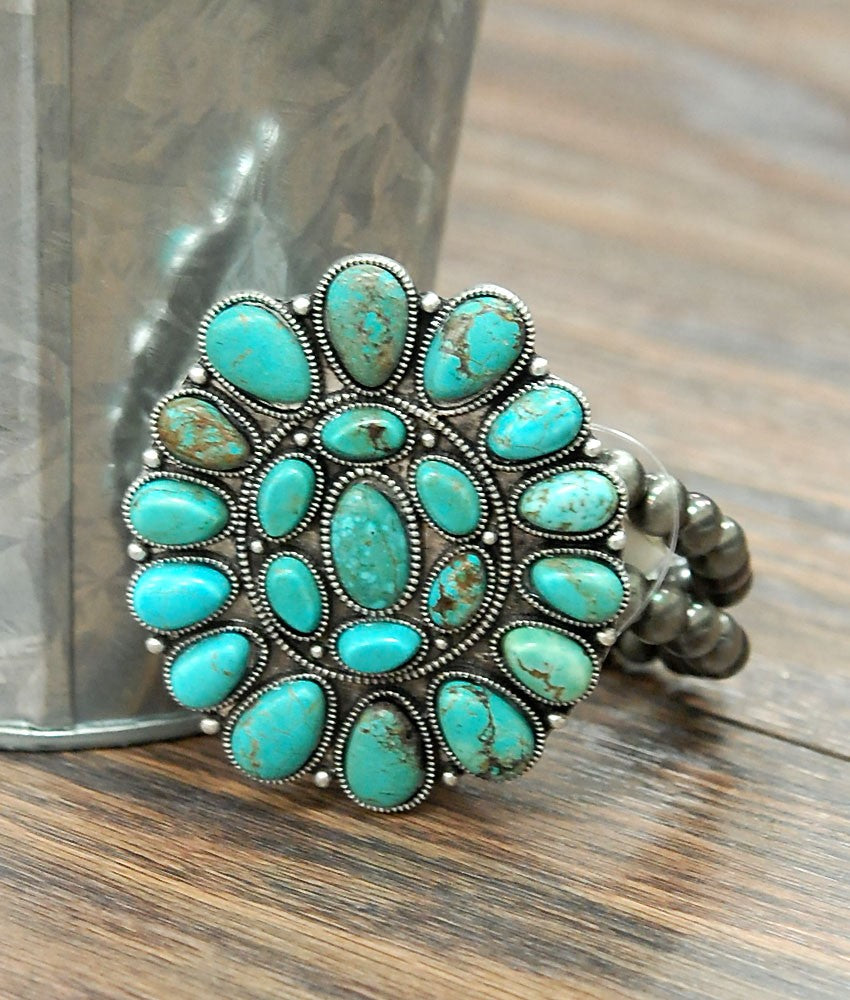 The Tia Navajo Turquoise Stretch Bracelet