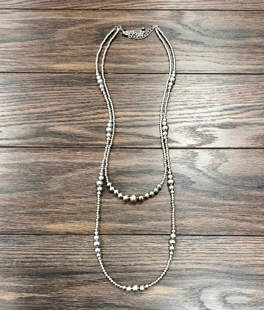 The Pheobe Handmade Silver Navajo Bead Necklace