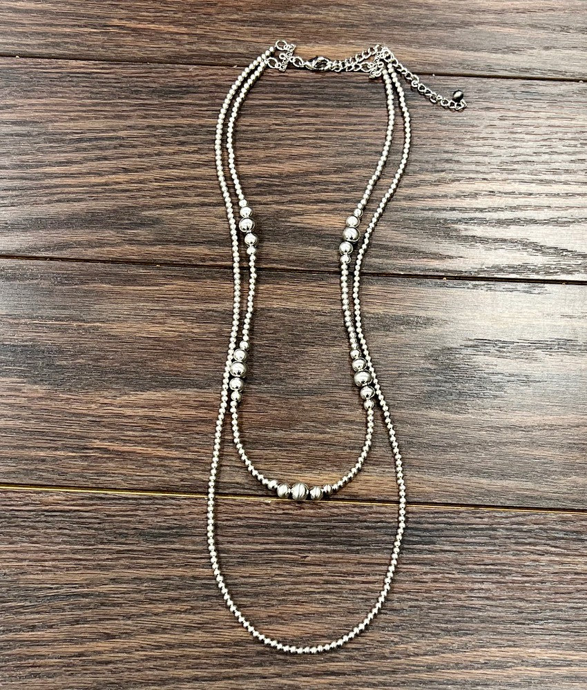 The Kirby Handmade Silver Navajo Bead Necklace