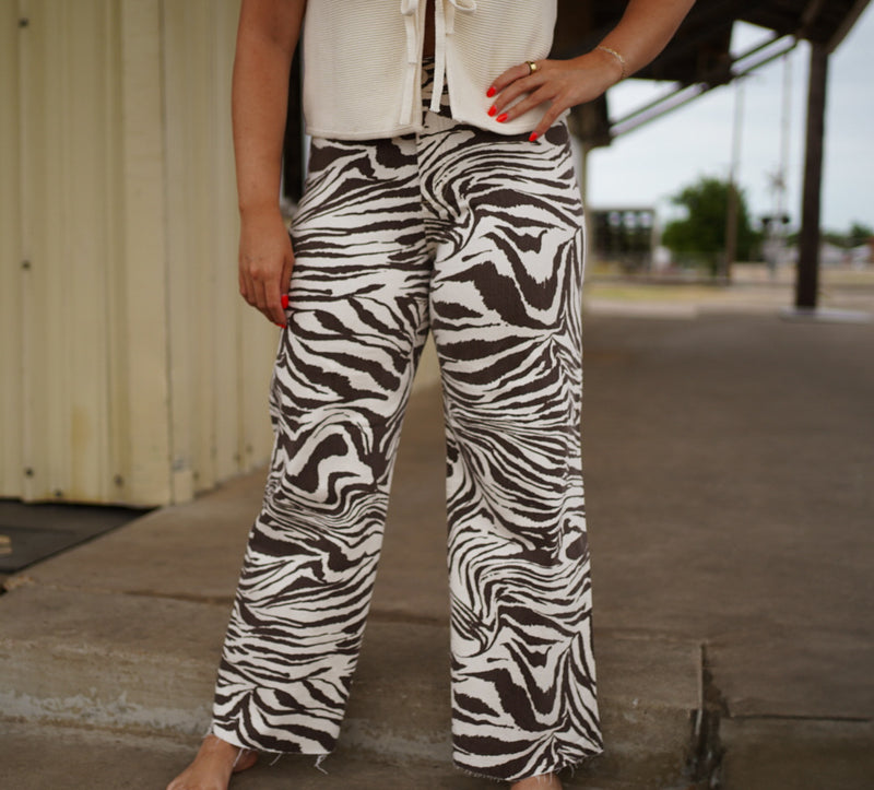 The Moxie Zebra Print Pants