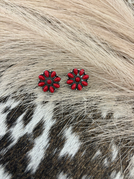 The Dianne Red Cluster Earrings