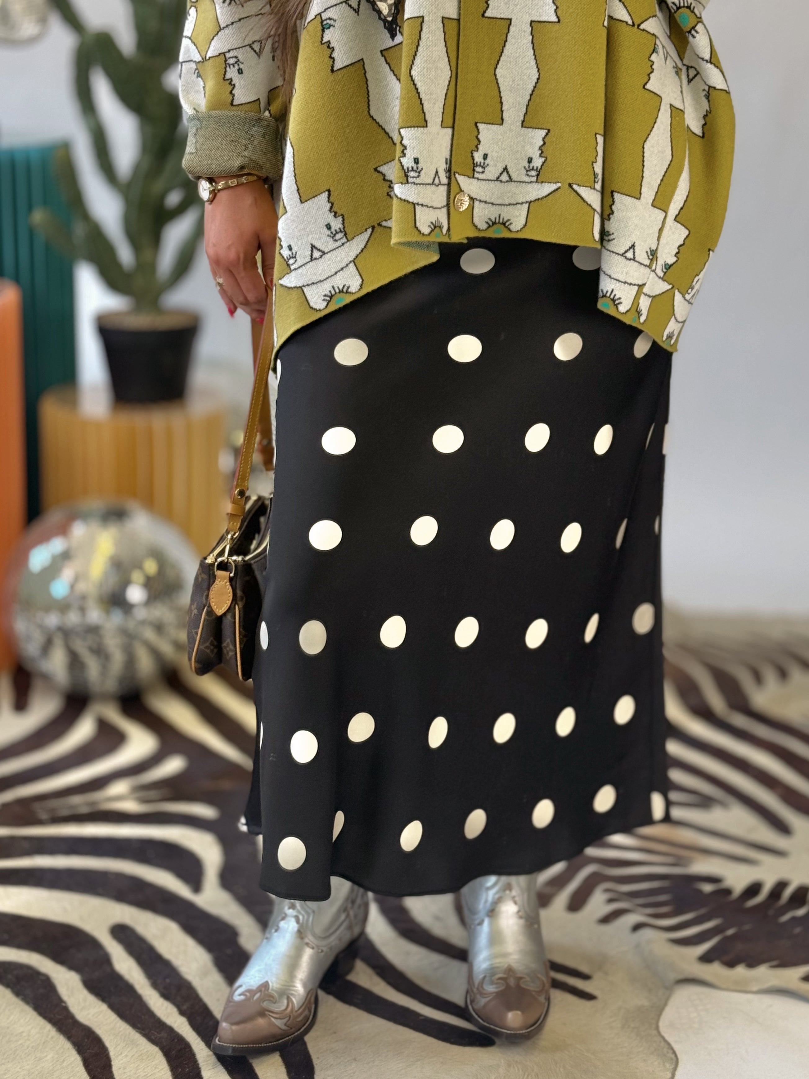 The Noir Polka Dot Skirt