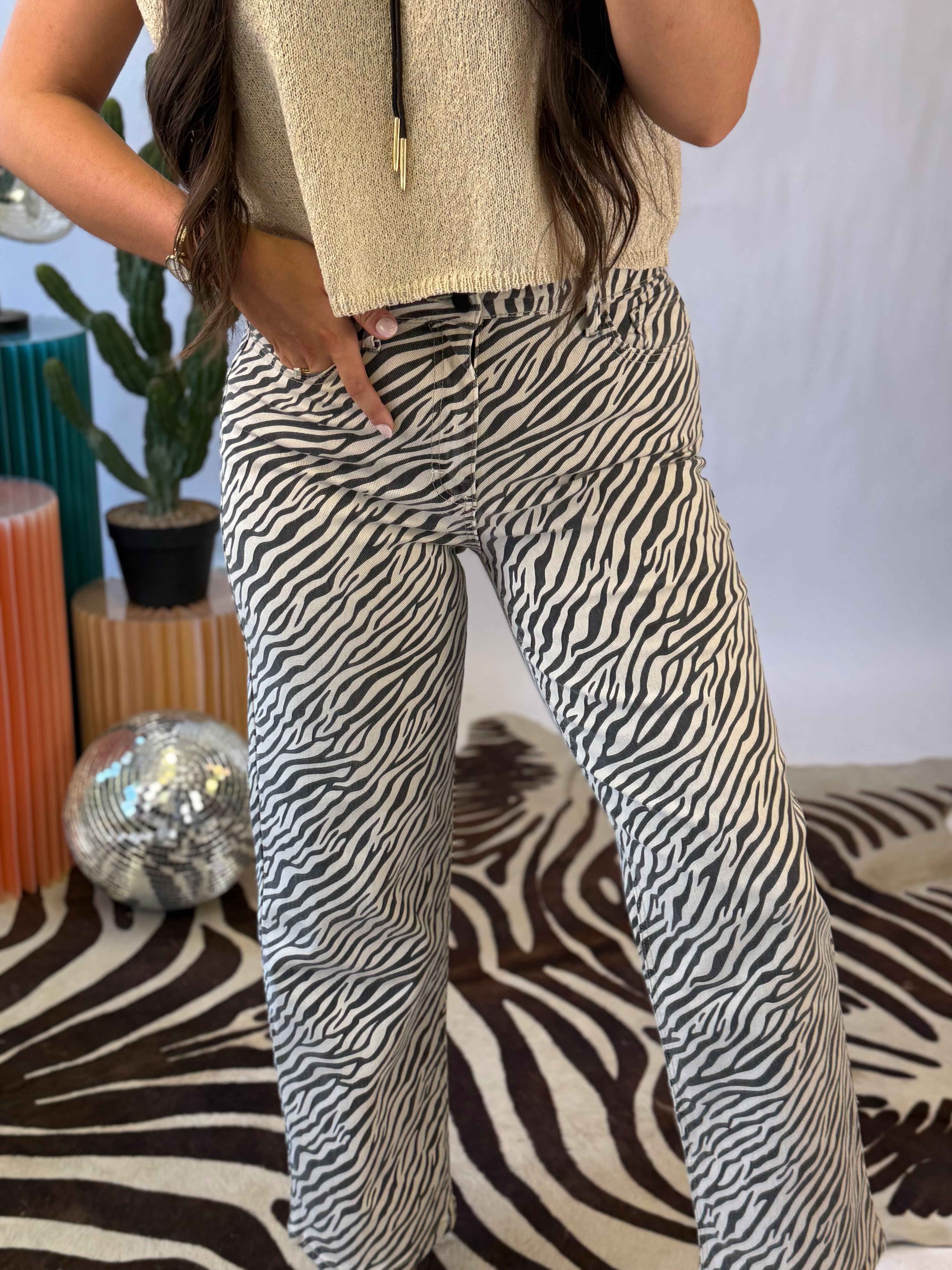 The Ava Zebra Jeans