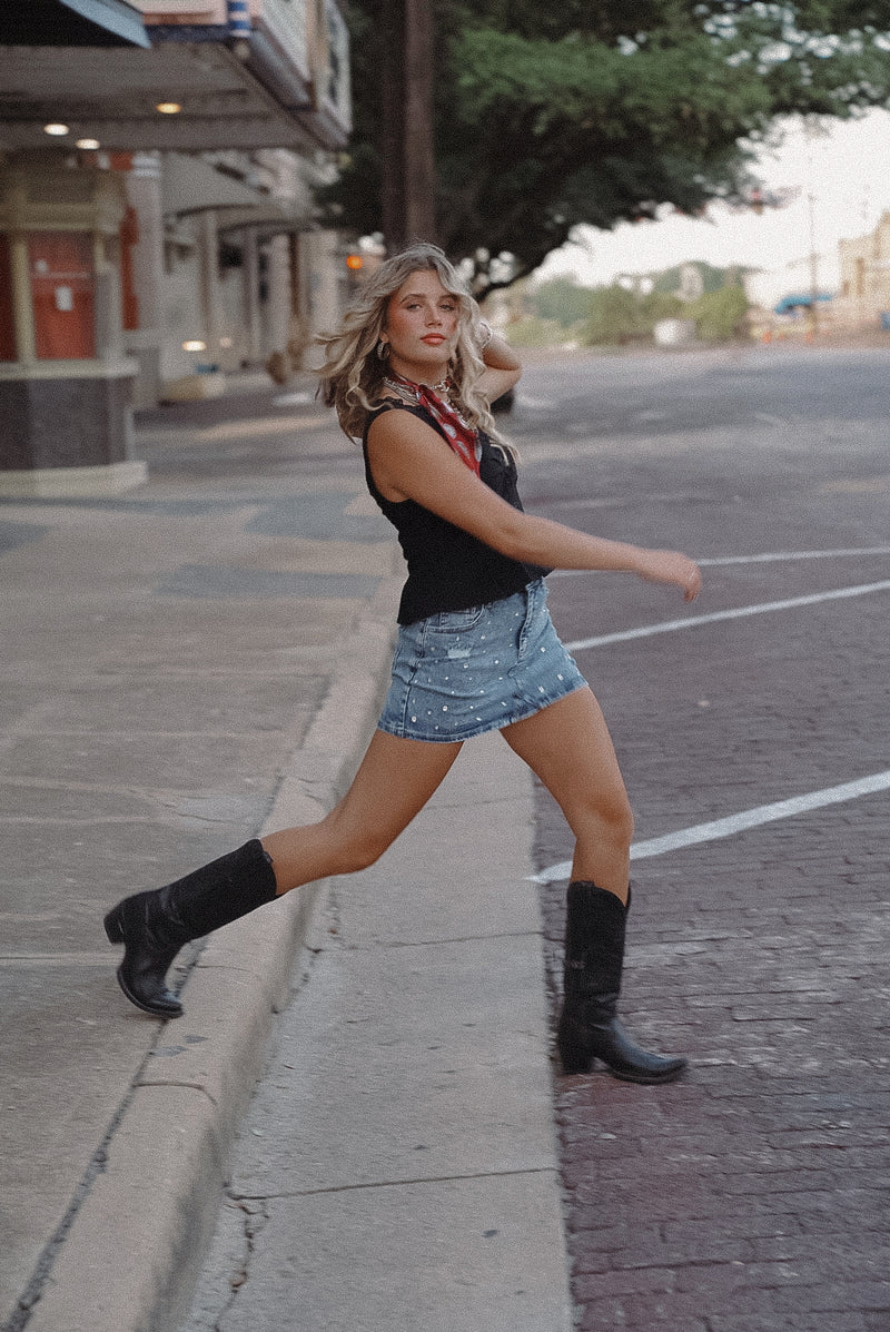 The Broadway Denim Skirt