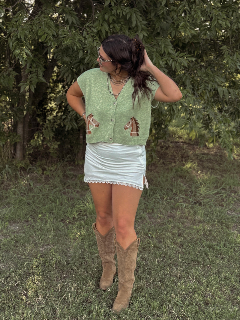 The Blakely Lace Trim Skirt
