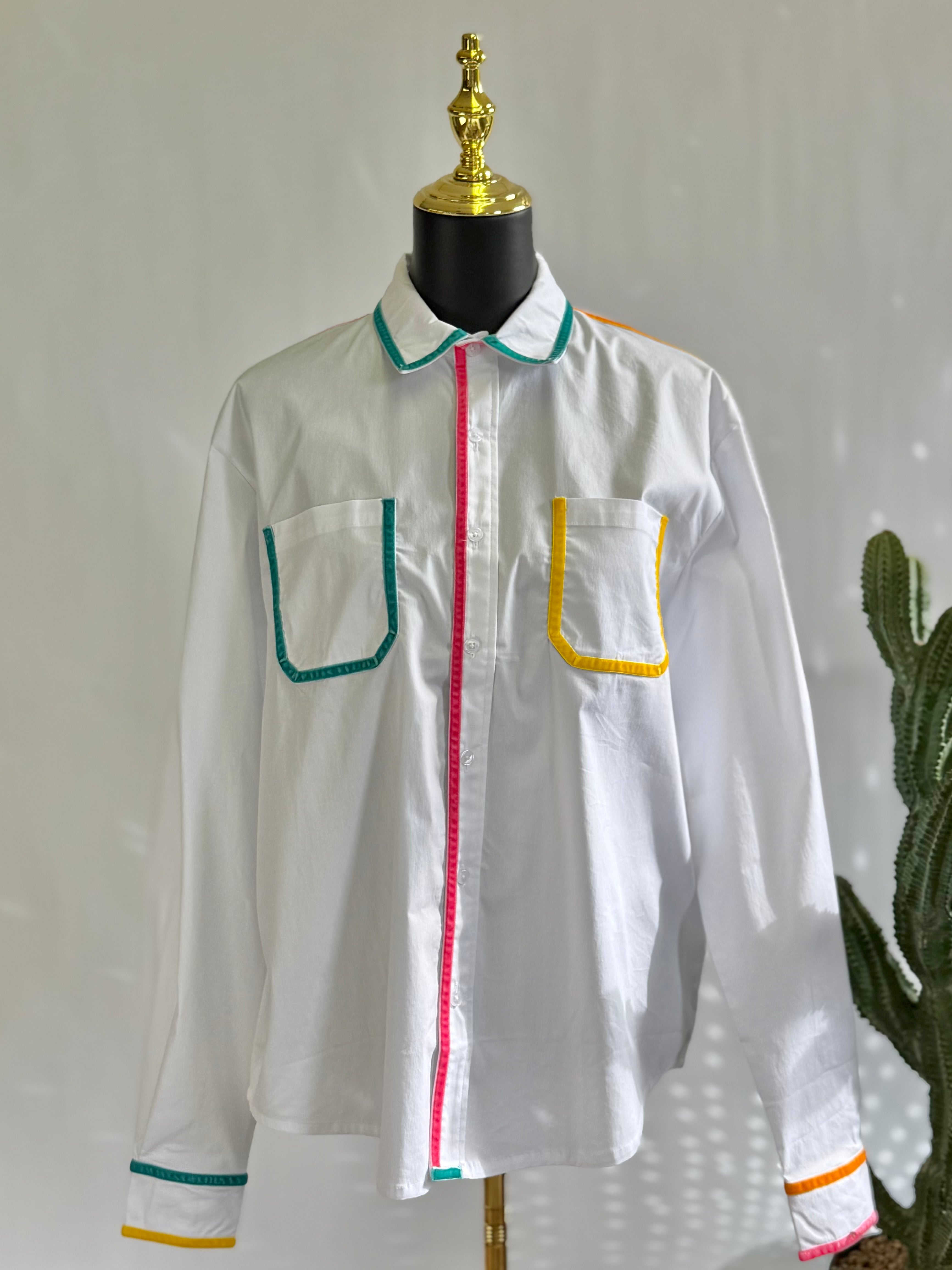 The Colorline Velvet Button Down