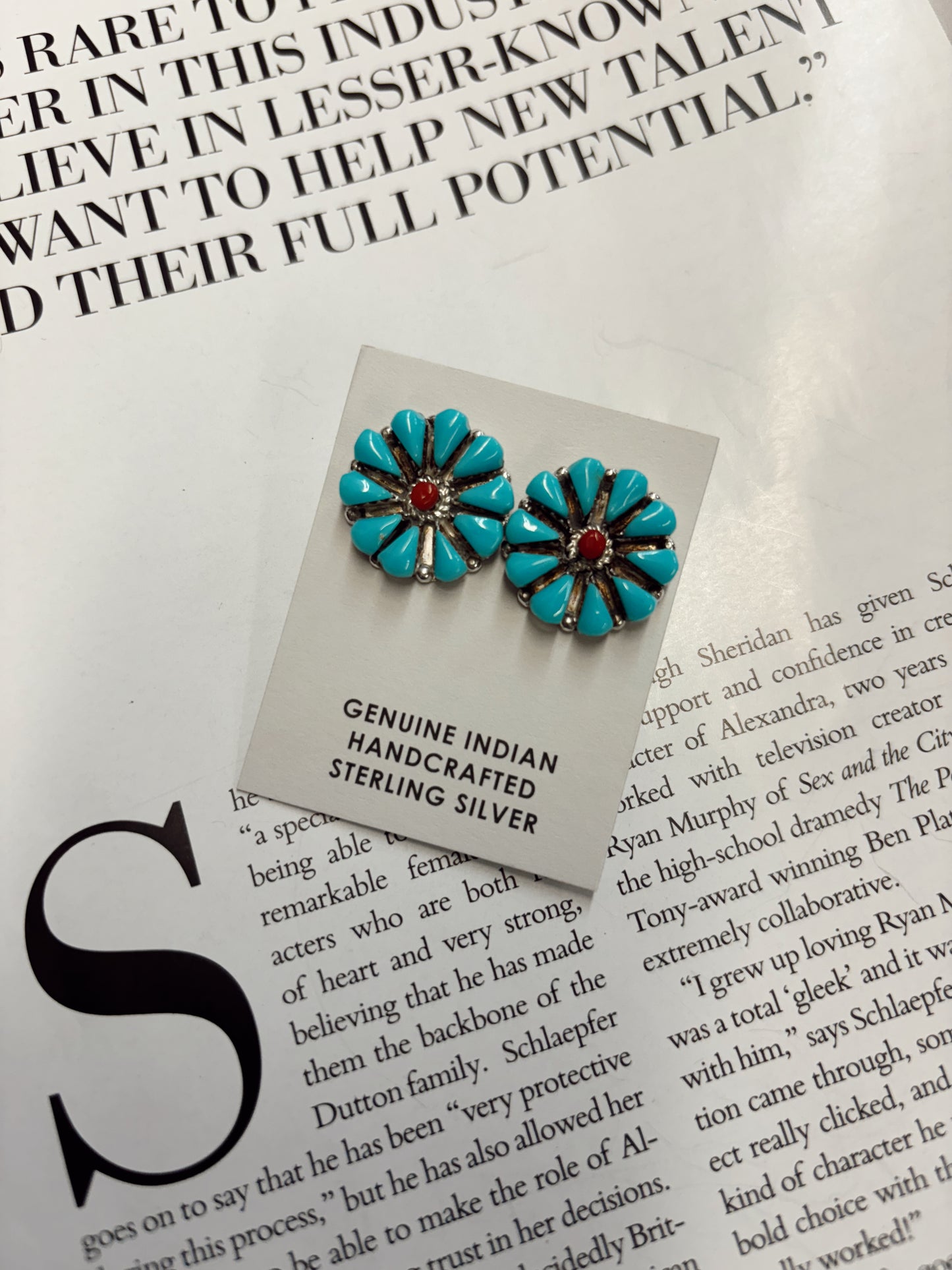 The Lindie Authentic Turquoise Cluster Studs