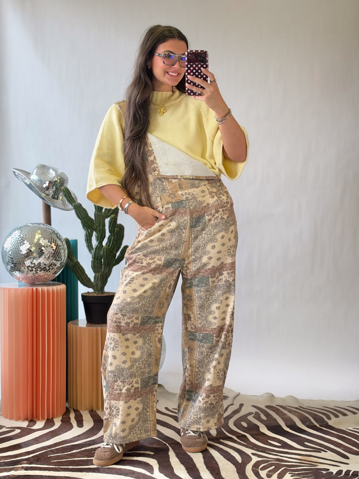 The Paisley Fall Barrel Overalls