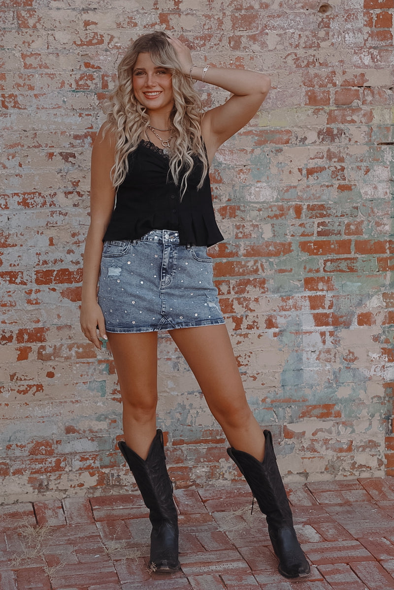 The Broadway Denim Skirt