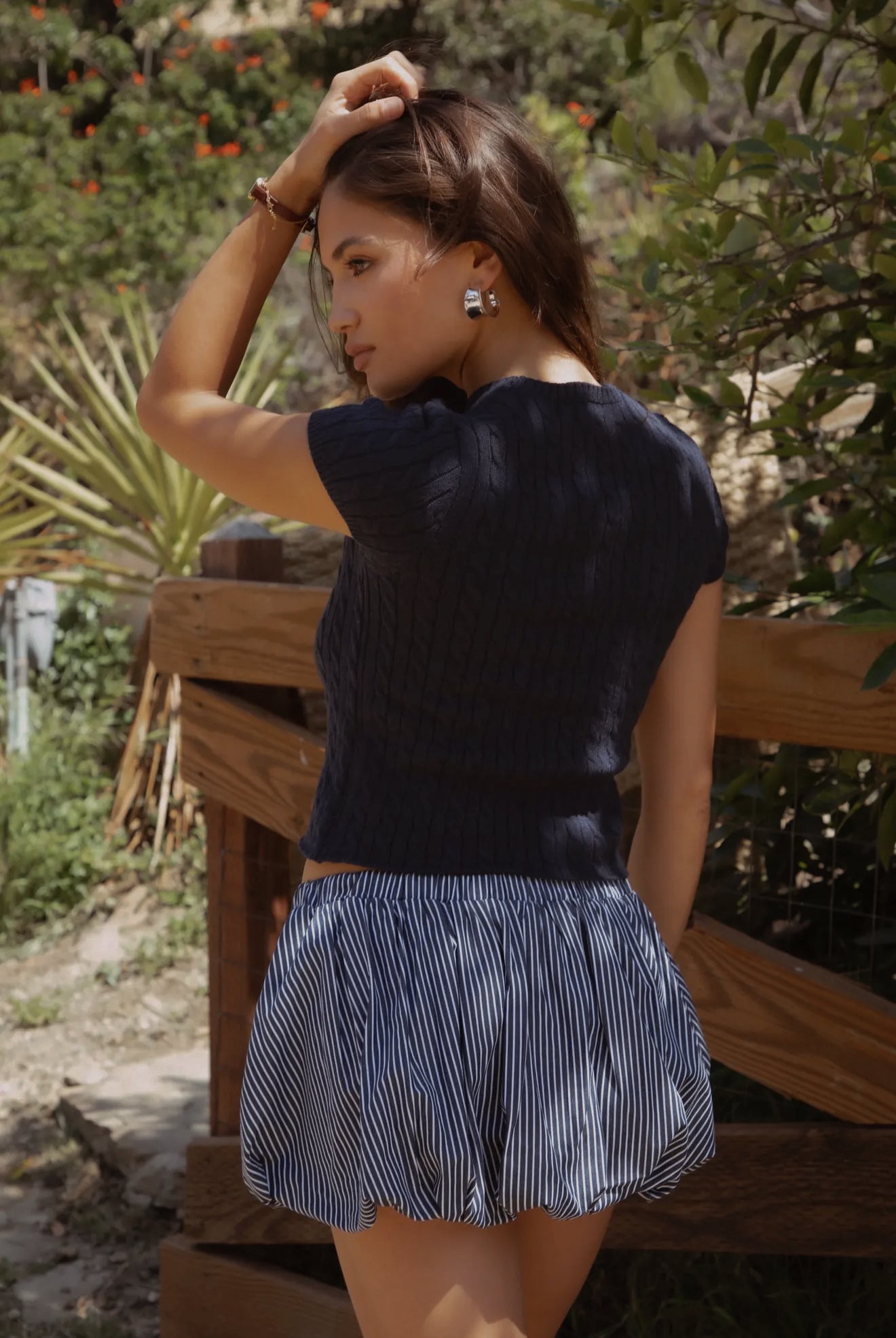The Roxy Mini Pinstripe Bubble Skirt
