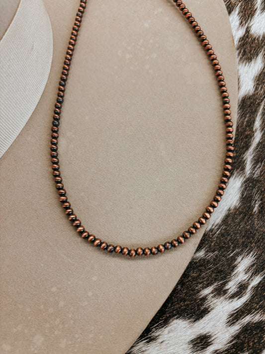 The 16" Faux Bronze Navajo Pearls