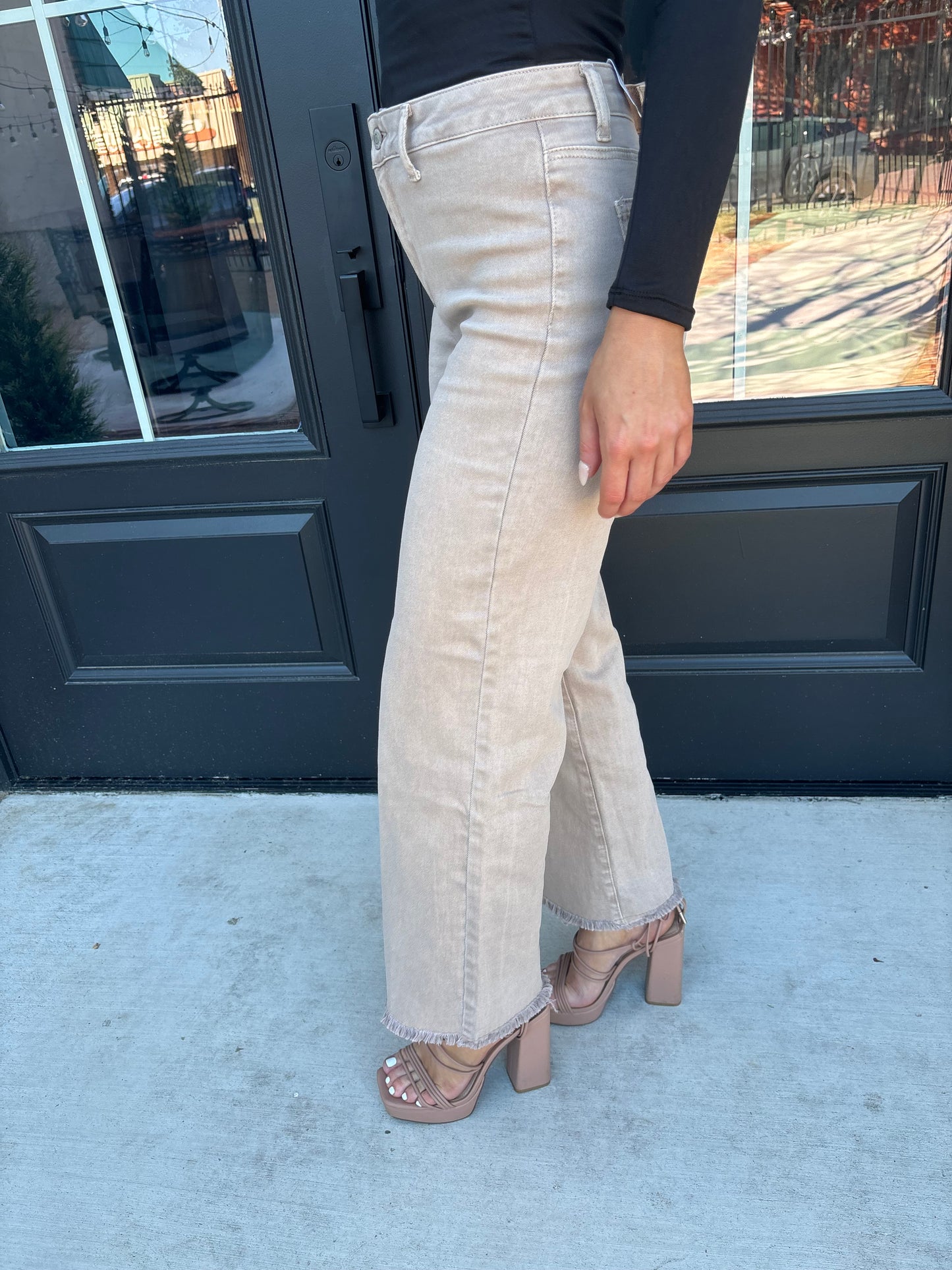 The Here Goes Nothing Mocha Wide Leg Jeans