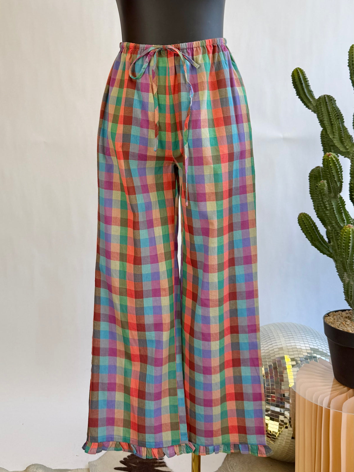 The Lucky Plaid Ruffle Pants