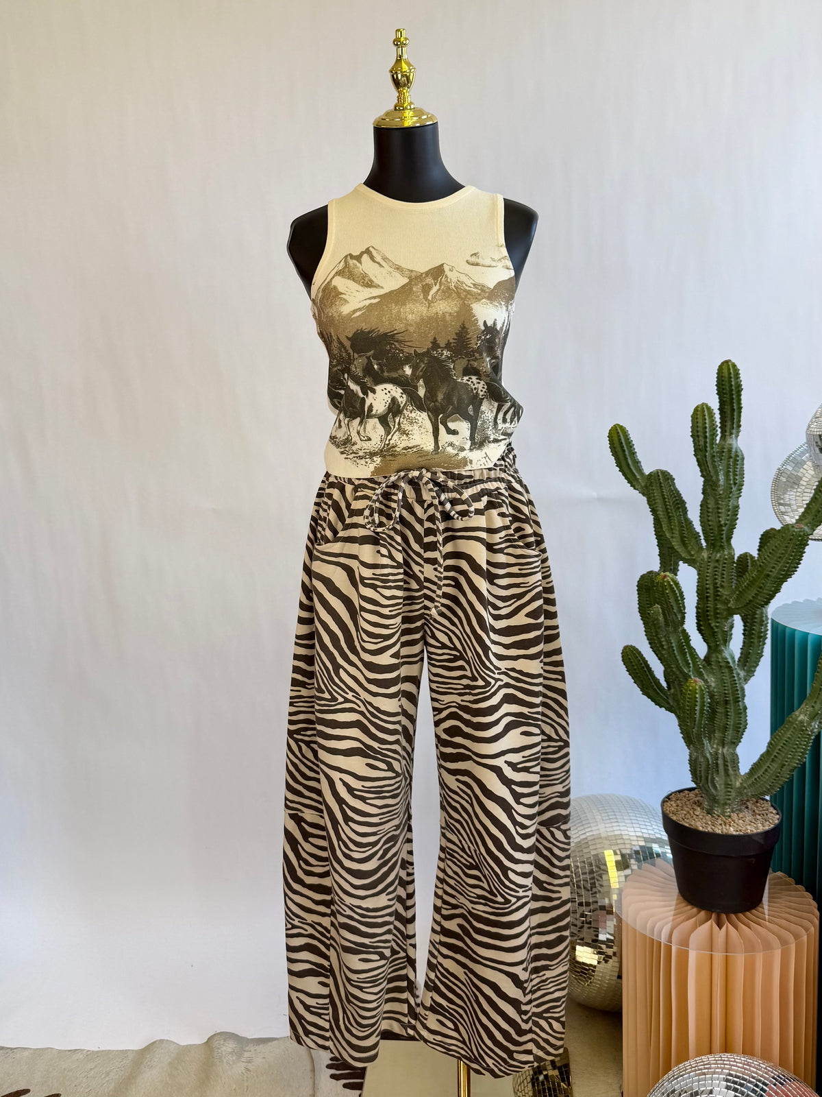 The Wild Instinct Zebra Barrel Sweatpants