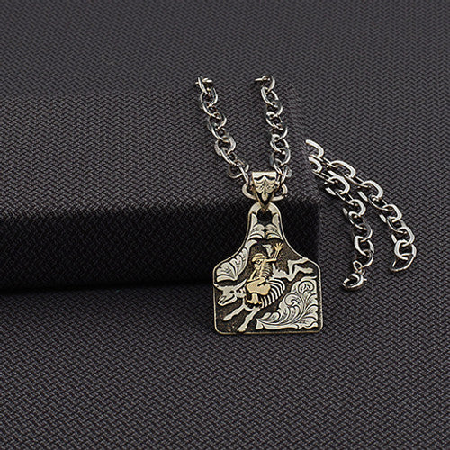 The Silver Striker Skeleton Bullrider Necklace