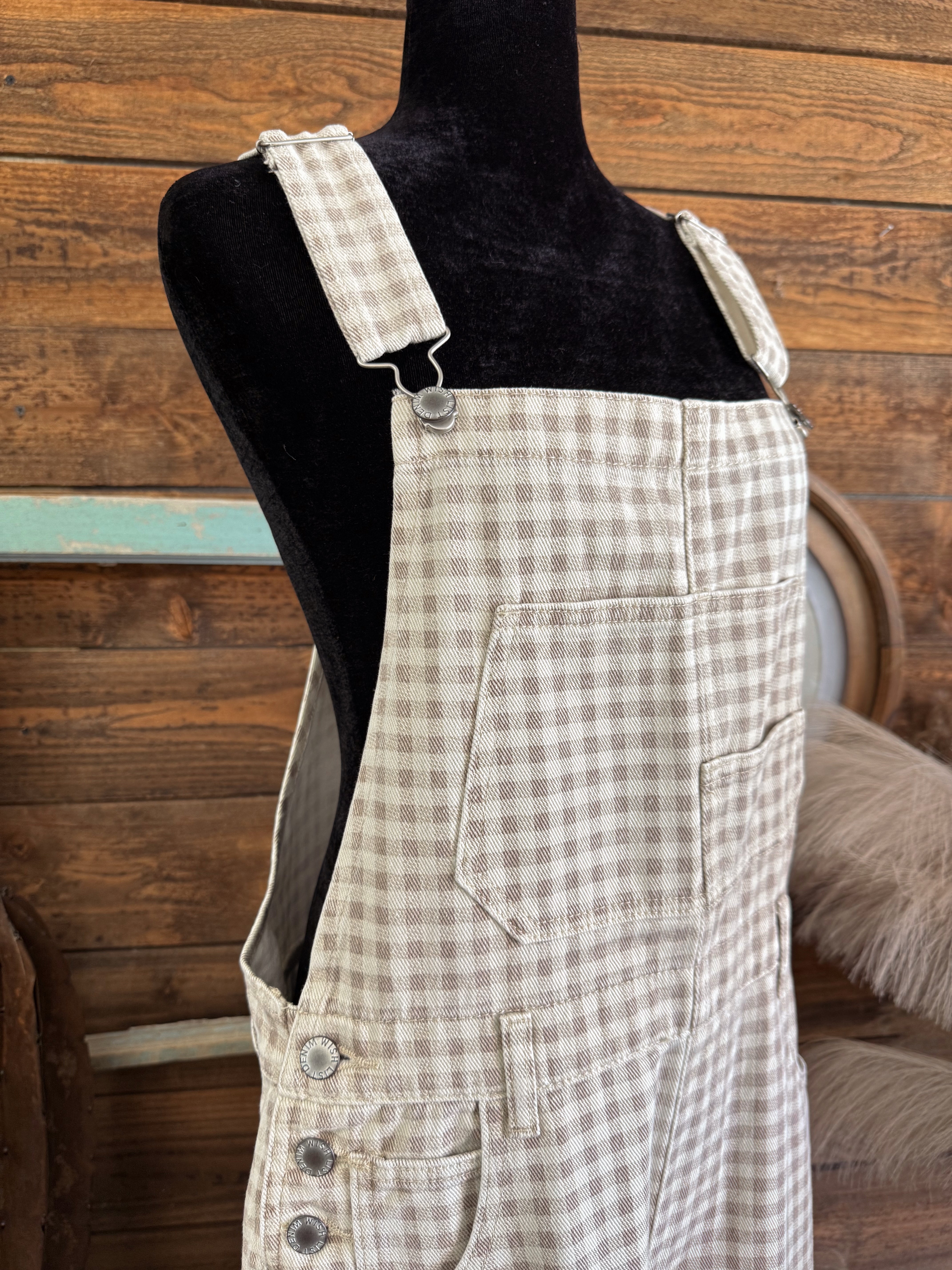 The Haddi Gingham Overalls