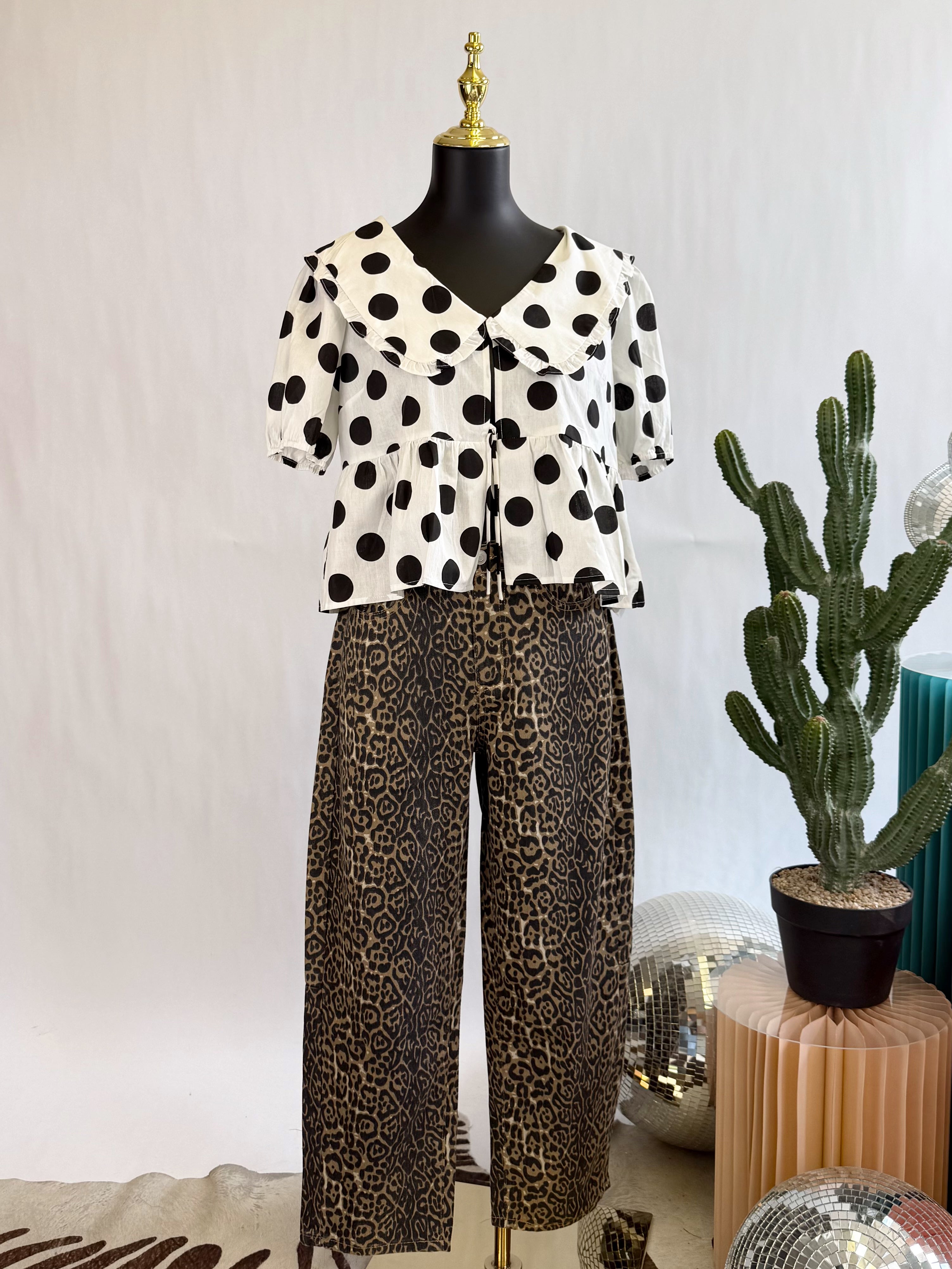 The Wild Side Leopard Barrel Jeans