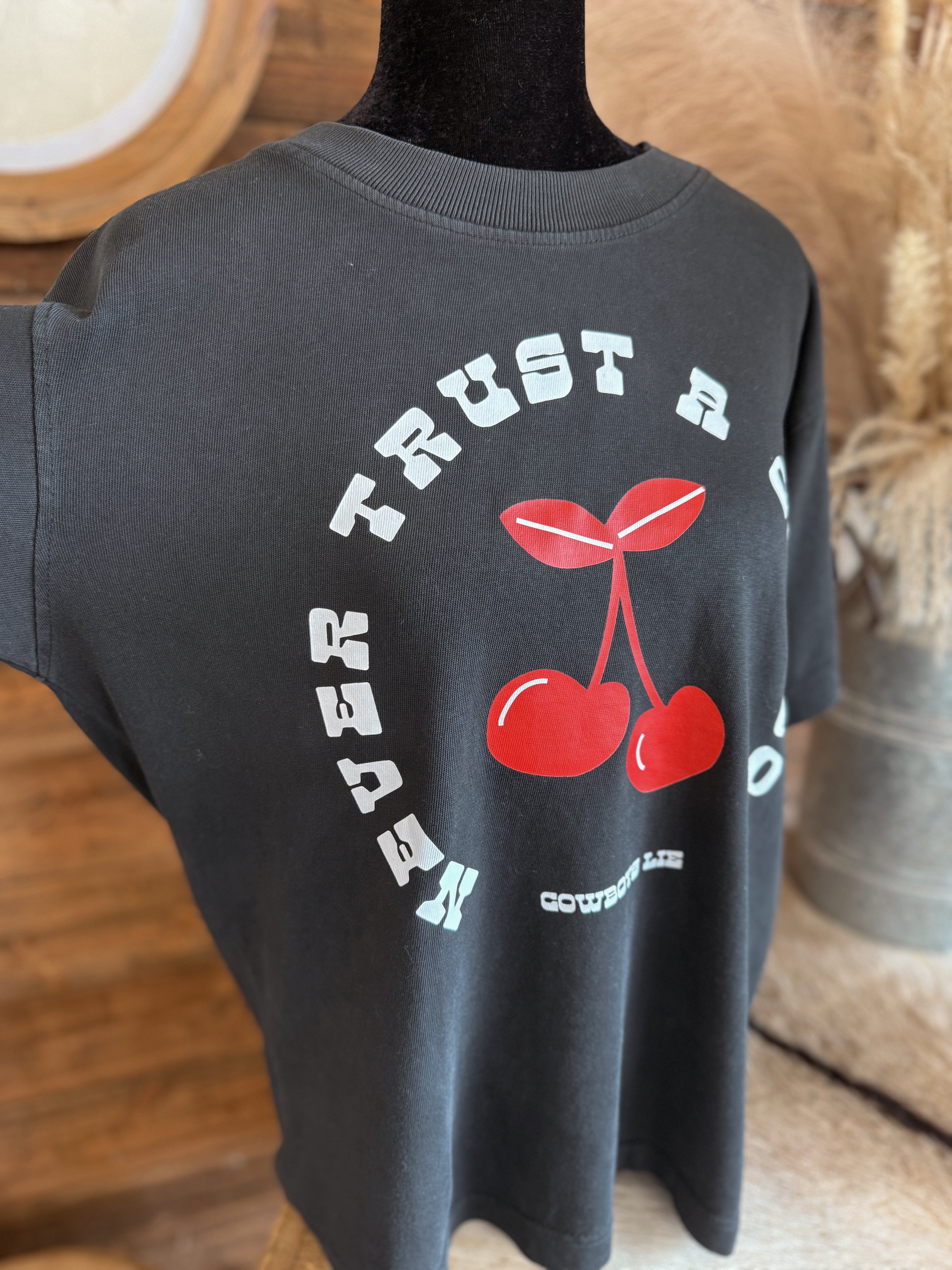 The Never Trust a Cowboy Boxy Tee