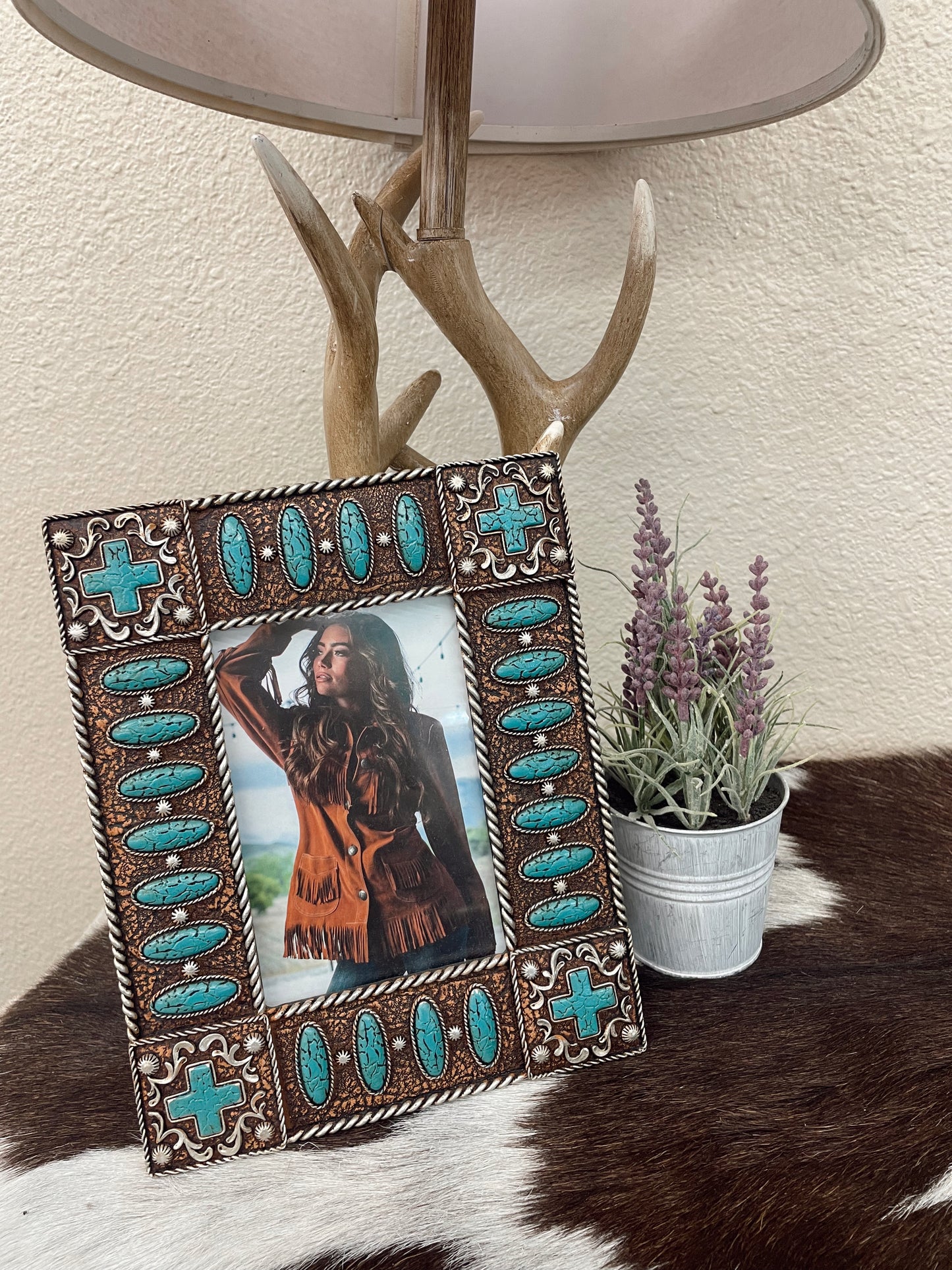 The Turquoise Stone Cross Picture Frame