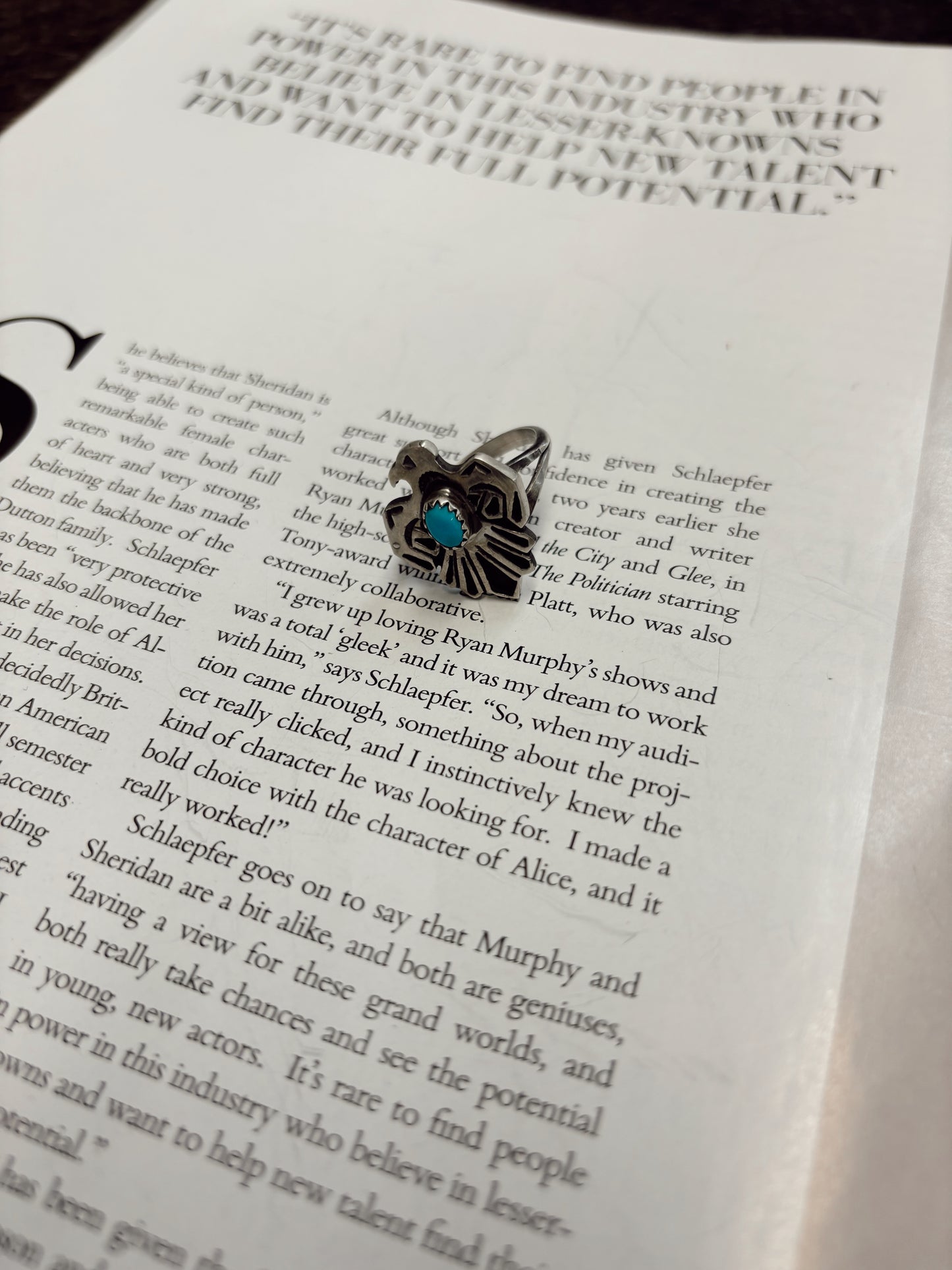 The Authentic Thunderbird Turquoise Ring - size 8