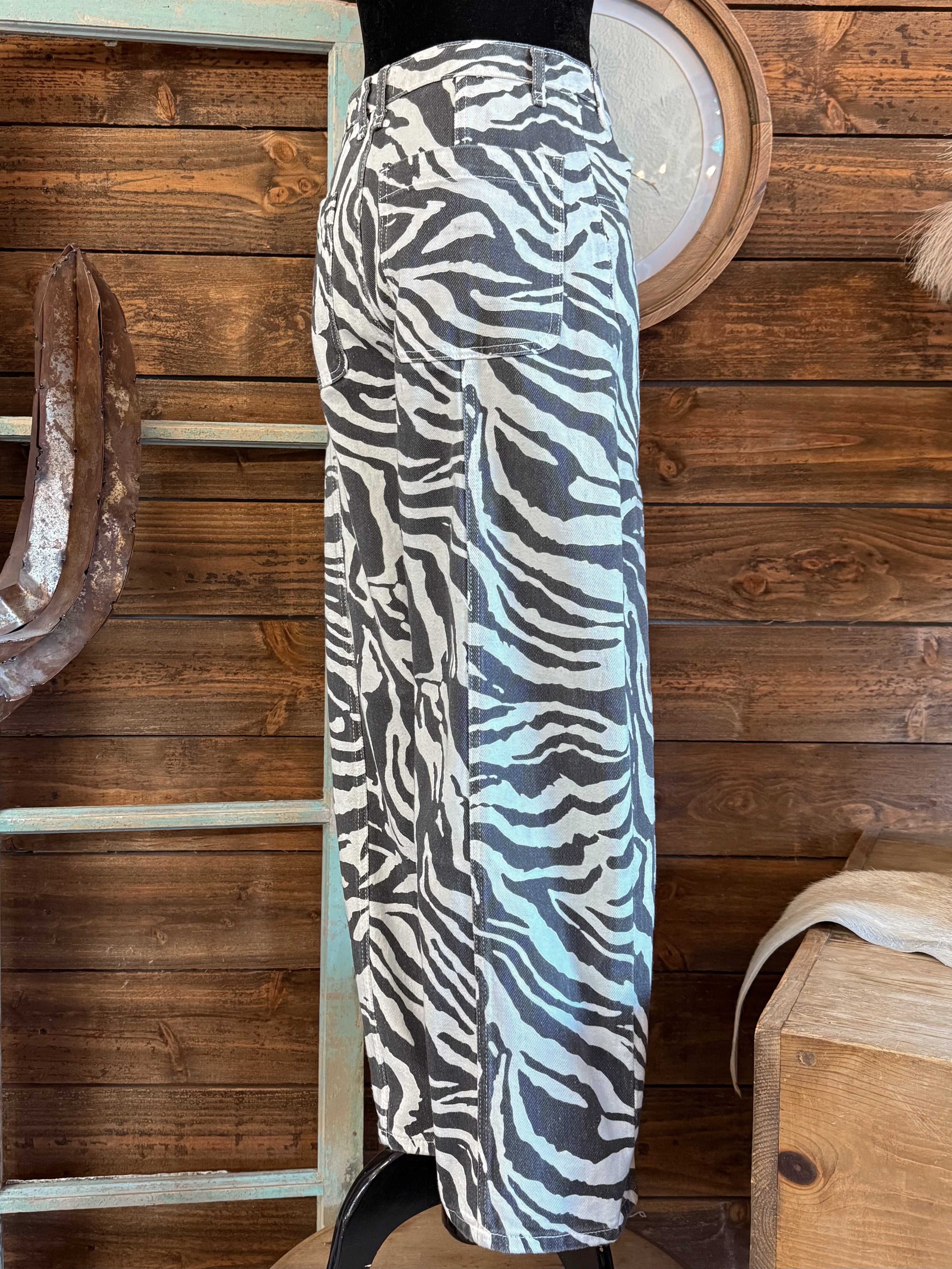 The Lauren Zebra Barrel Pants