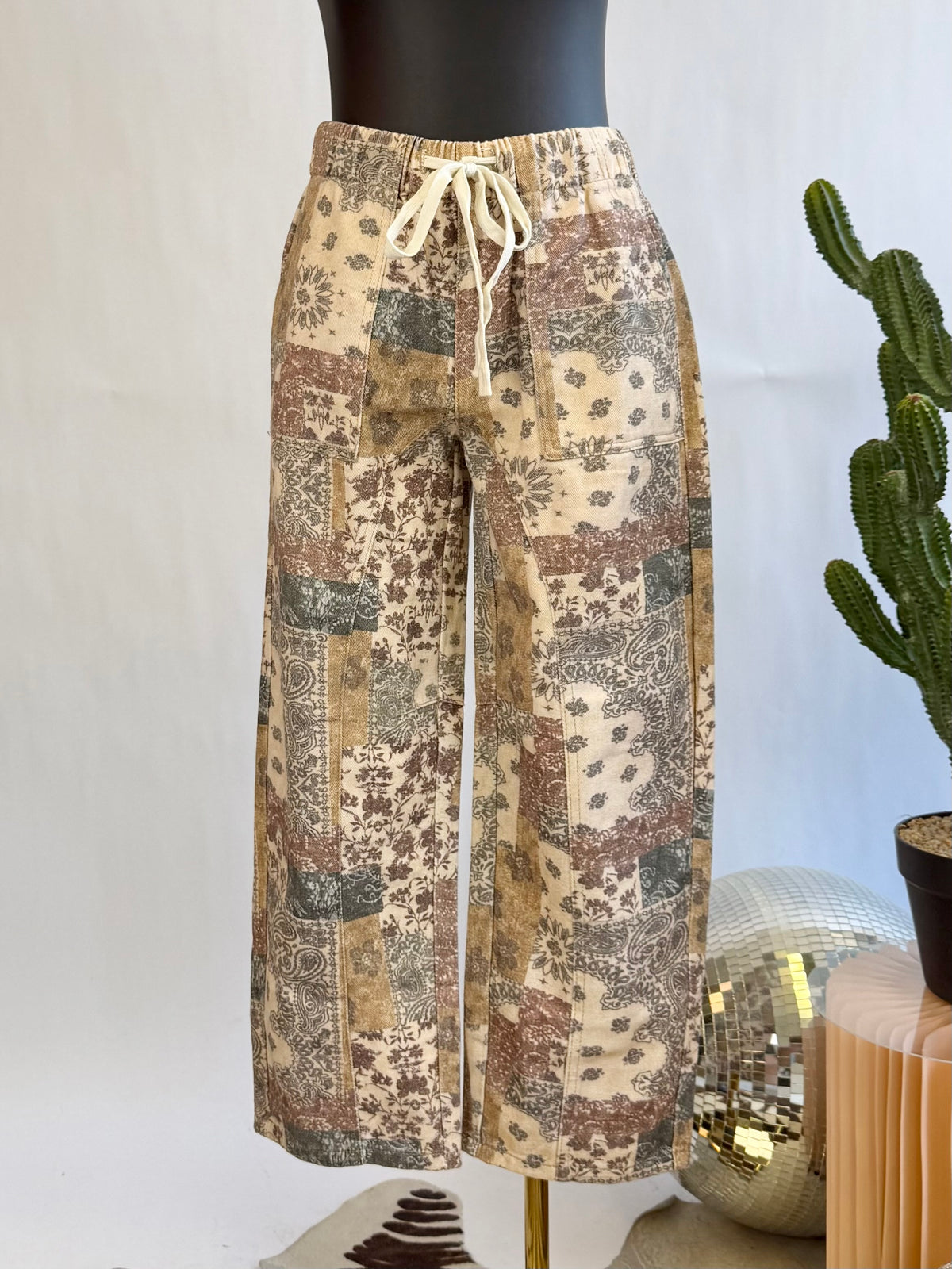 The Boho Wanderer Paisley Barrel Jeans