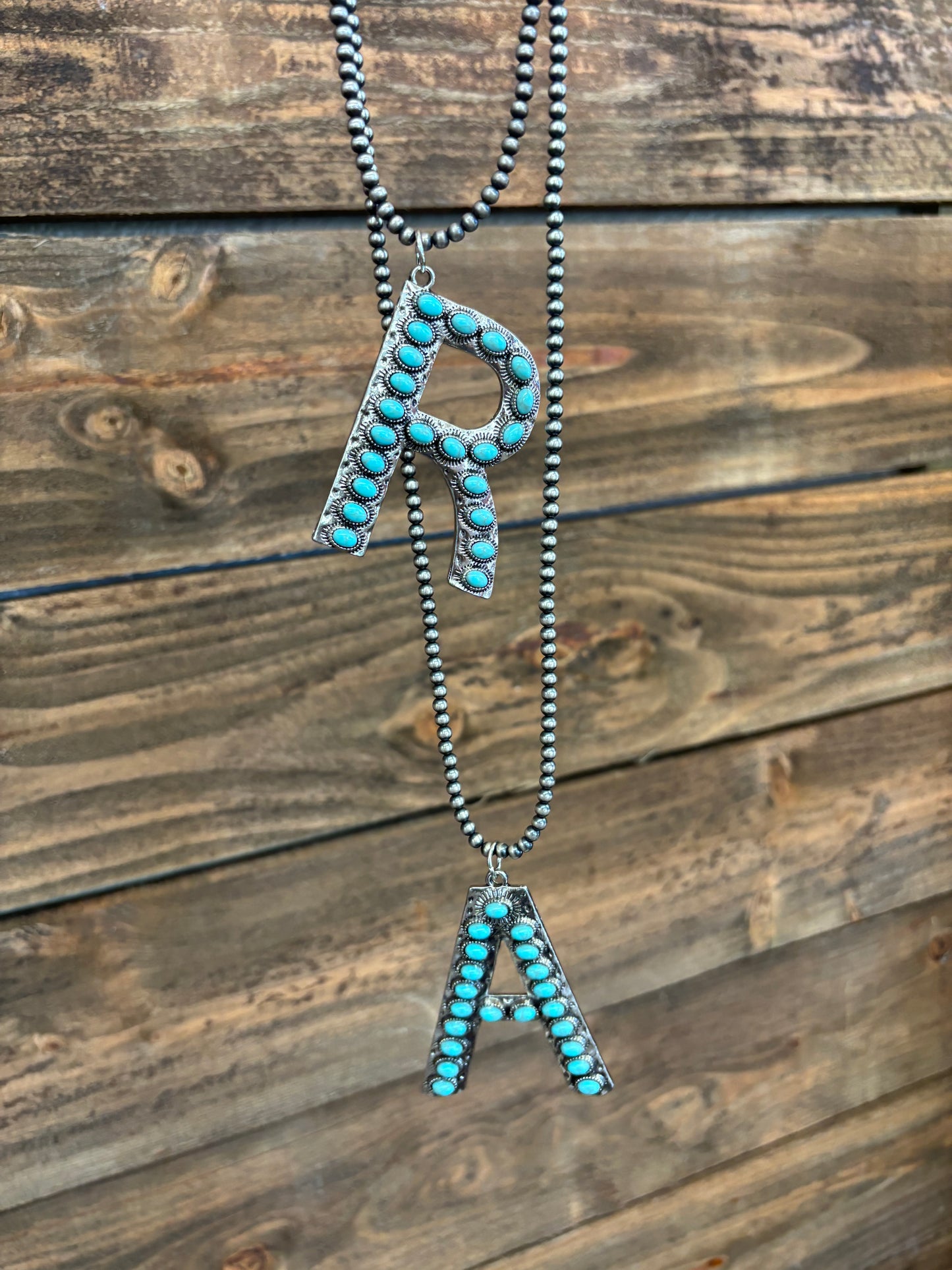 The Turquoise Initial Pendant