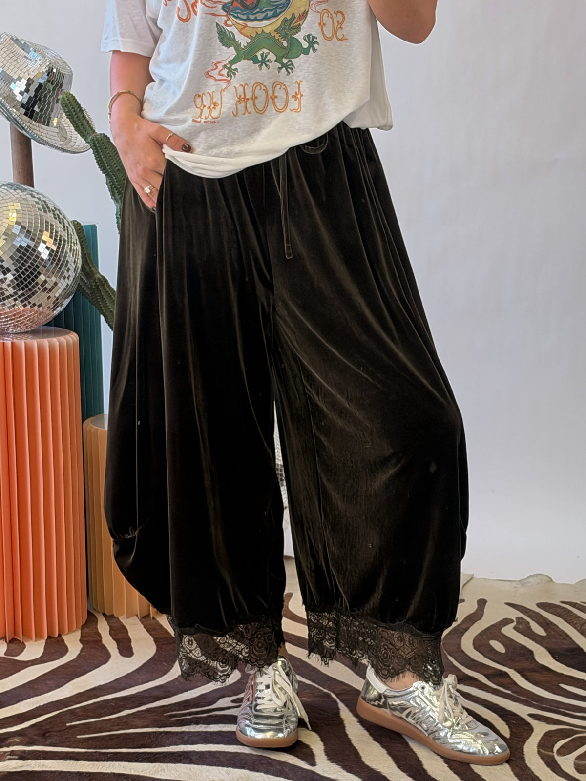 The Daydream Lace Balloon Pants - Velvet