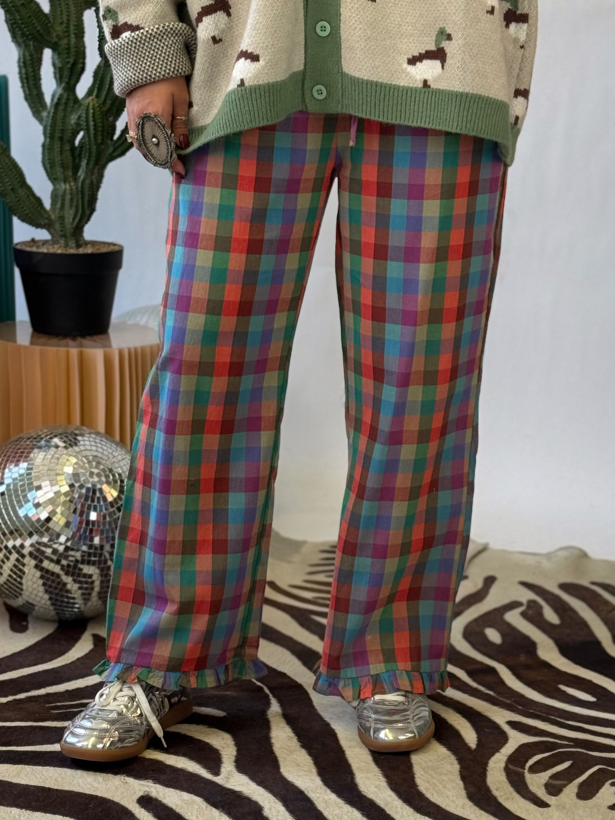 The Lucky Plaid Ruffle Pants