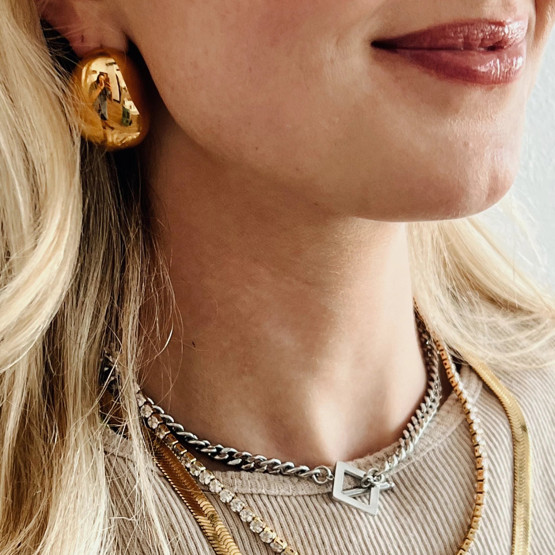 The Estafane Oval Statement Earrings