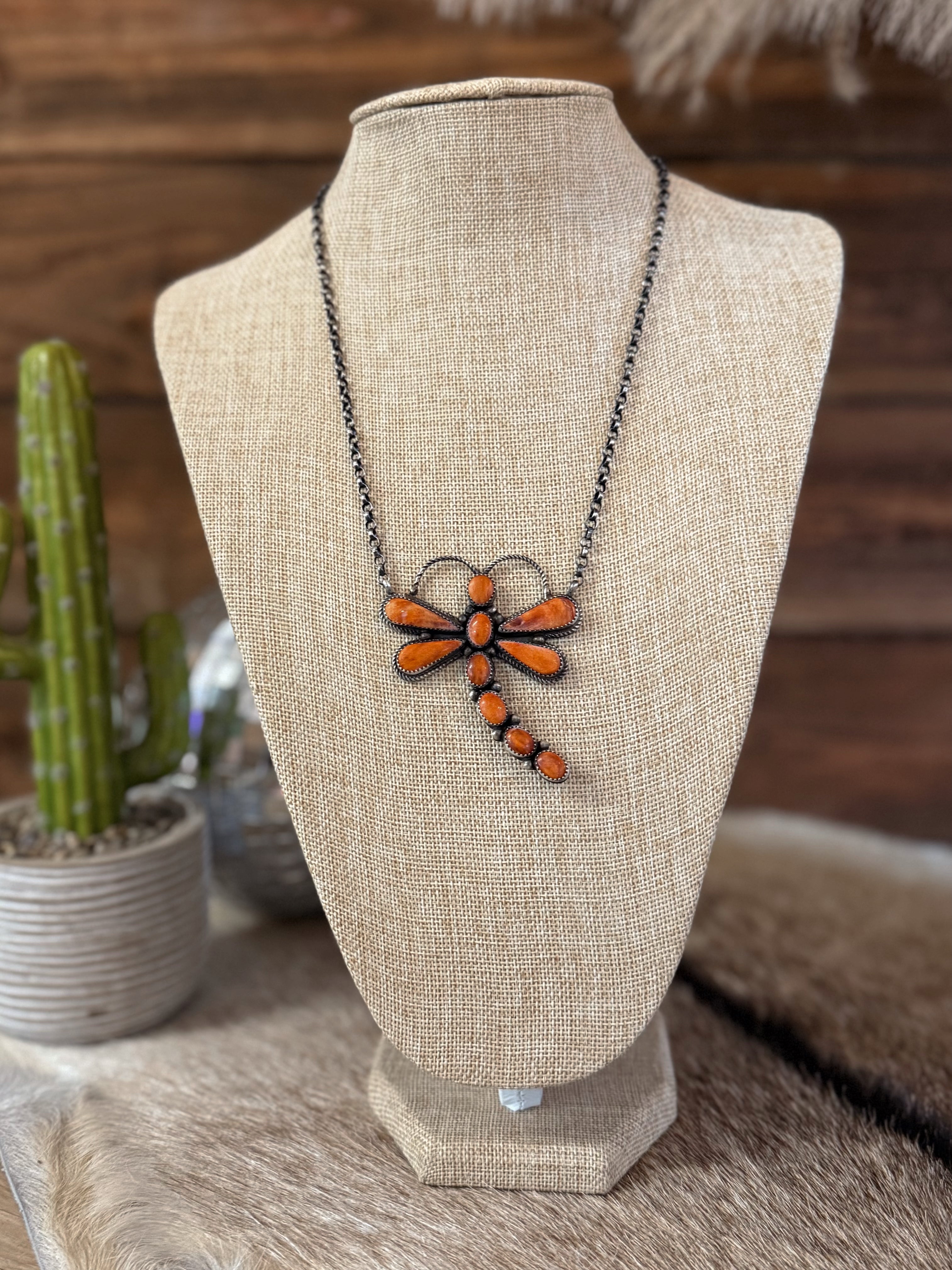 The Delphinium Dragon Fly Necklace