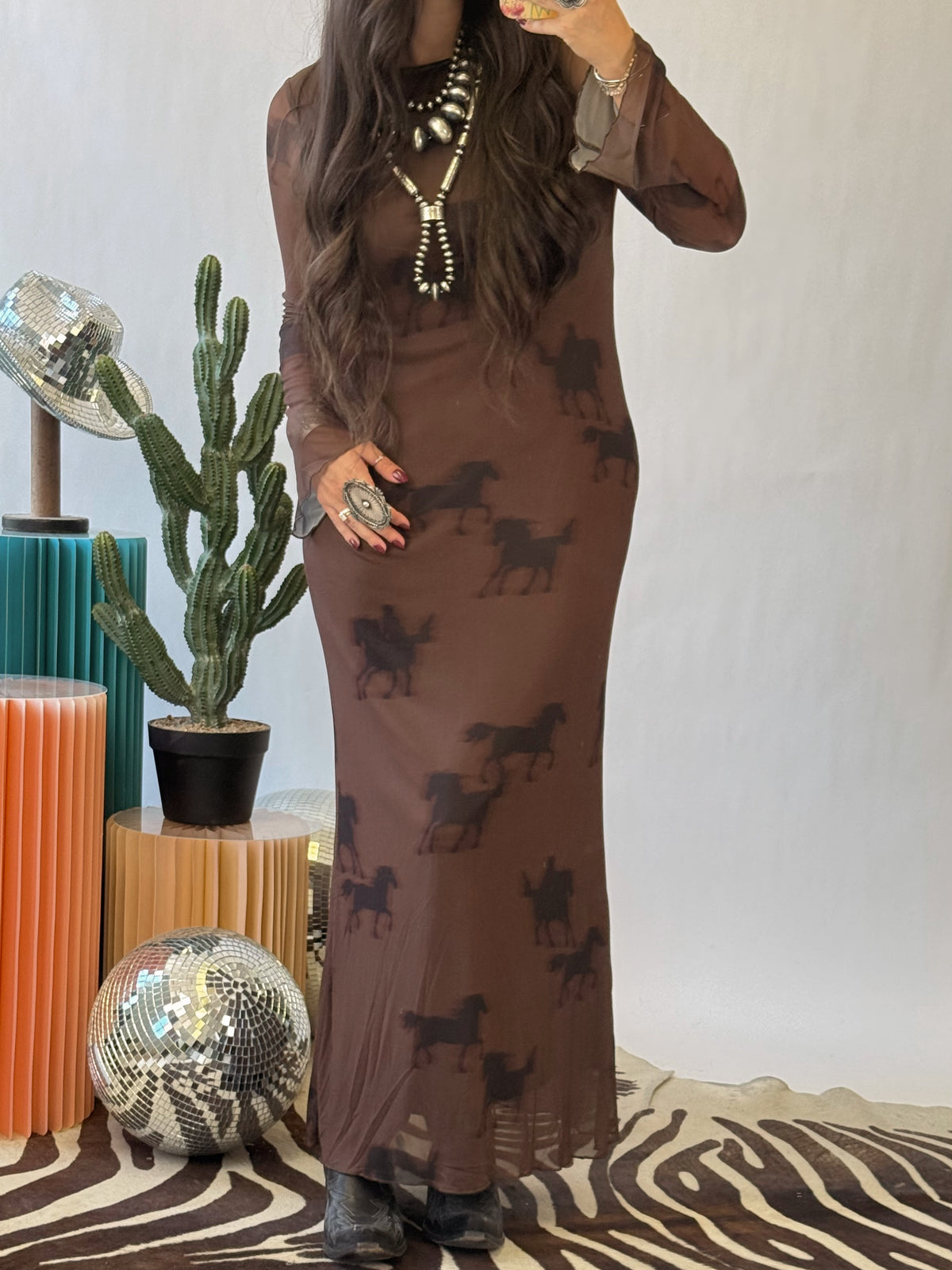 The Wild Mustang Mesh Maxi Dress