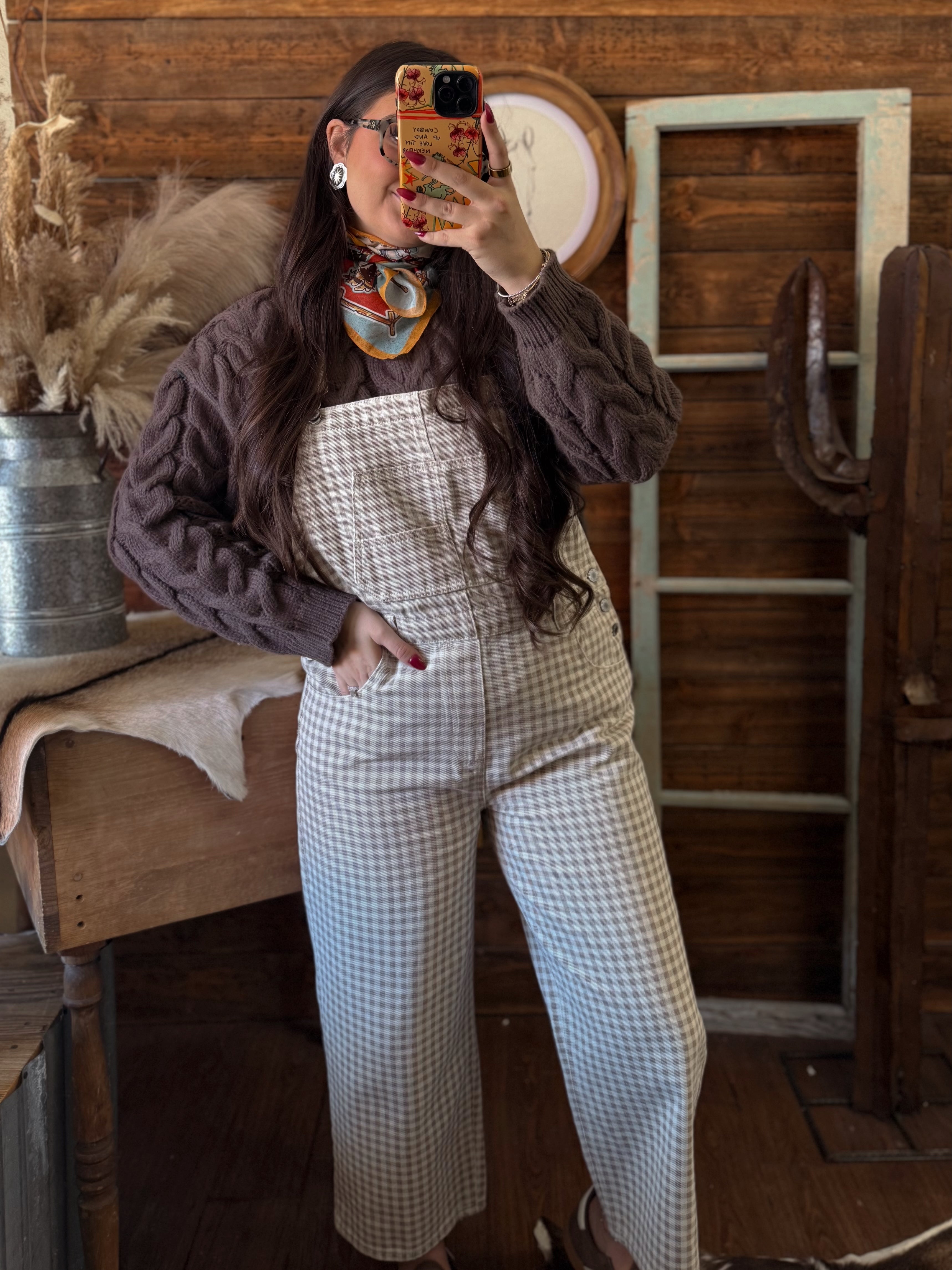 The Haddi Gingham Overalls