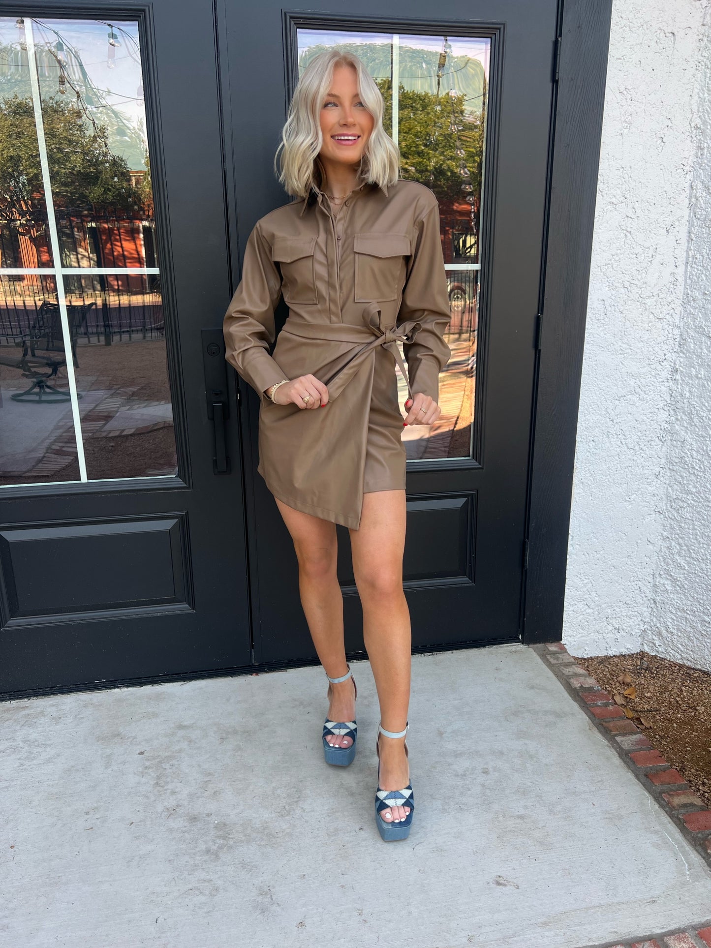 The Shane Leather Wrap Dress