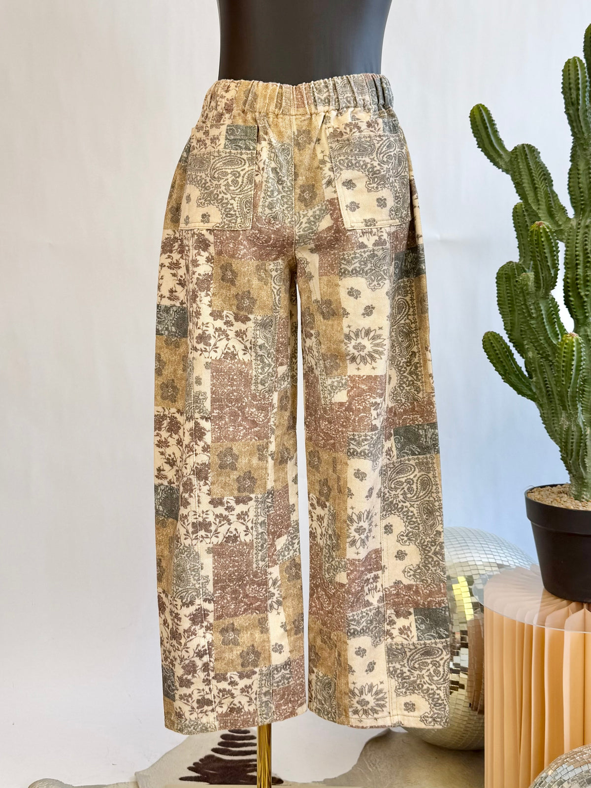 The Boho Wanderer Paisley Barrel Jeans